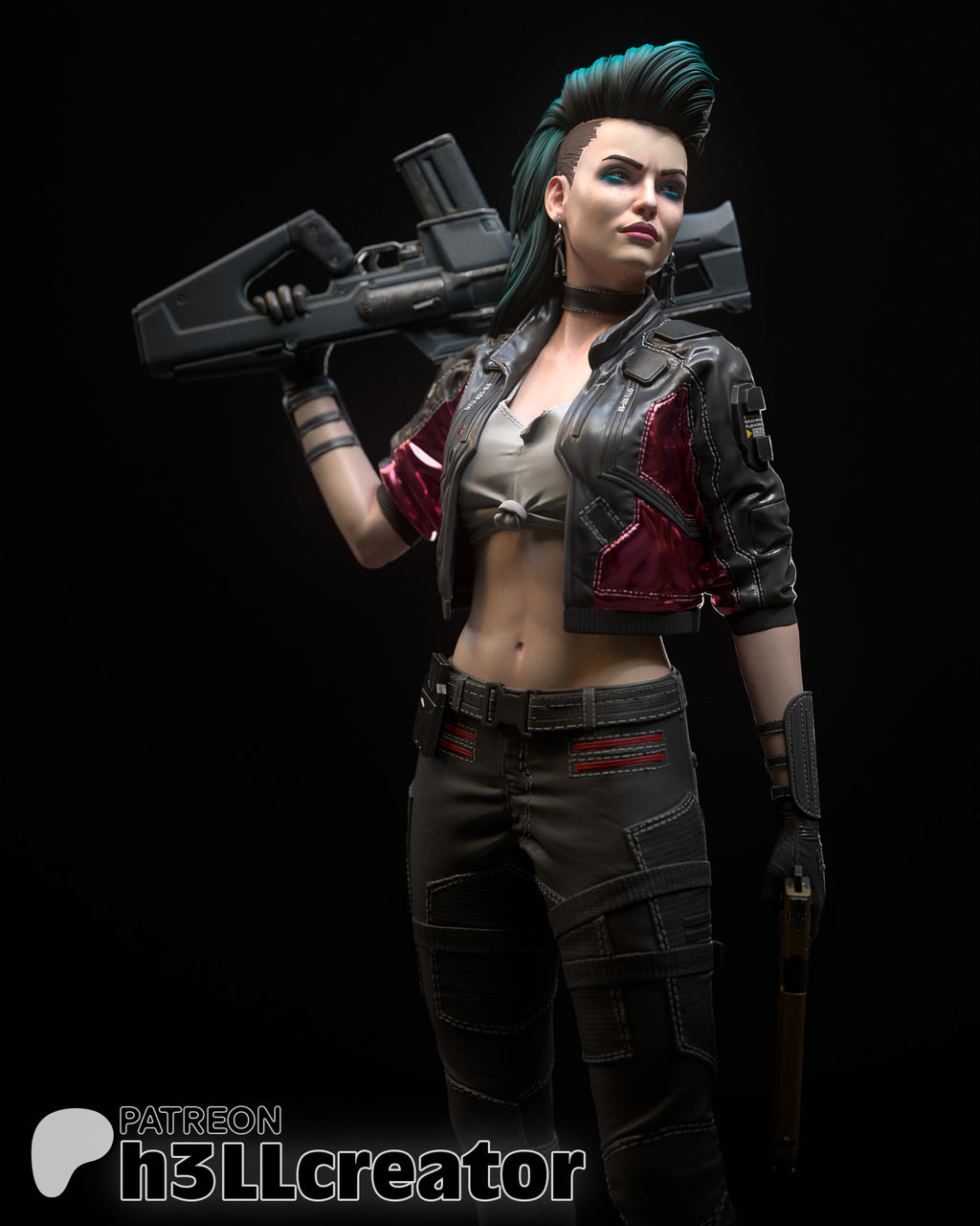 Rogue Amendiares (Cyberpunk 2077) resin figure by h3LLcreator — studio render 1