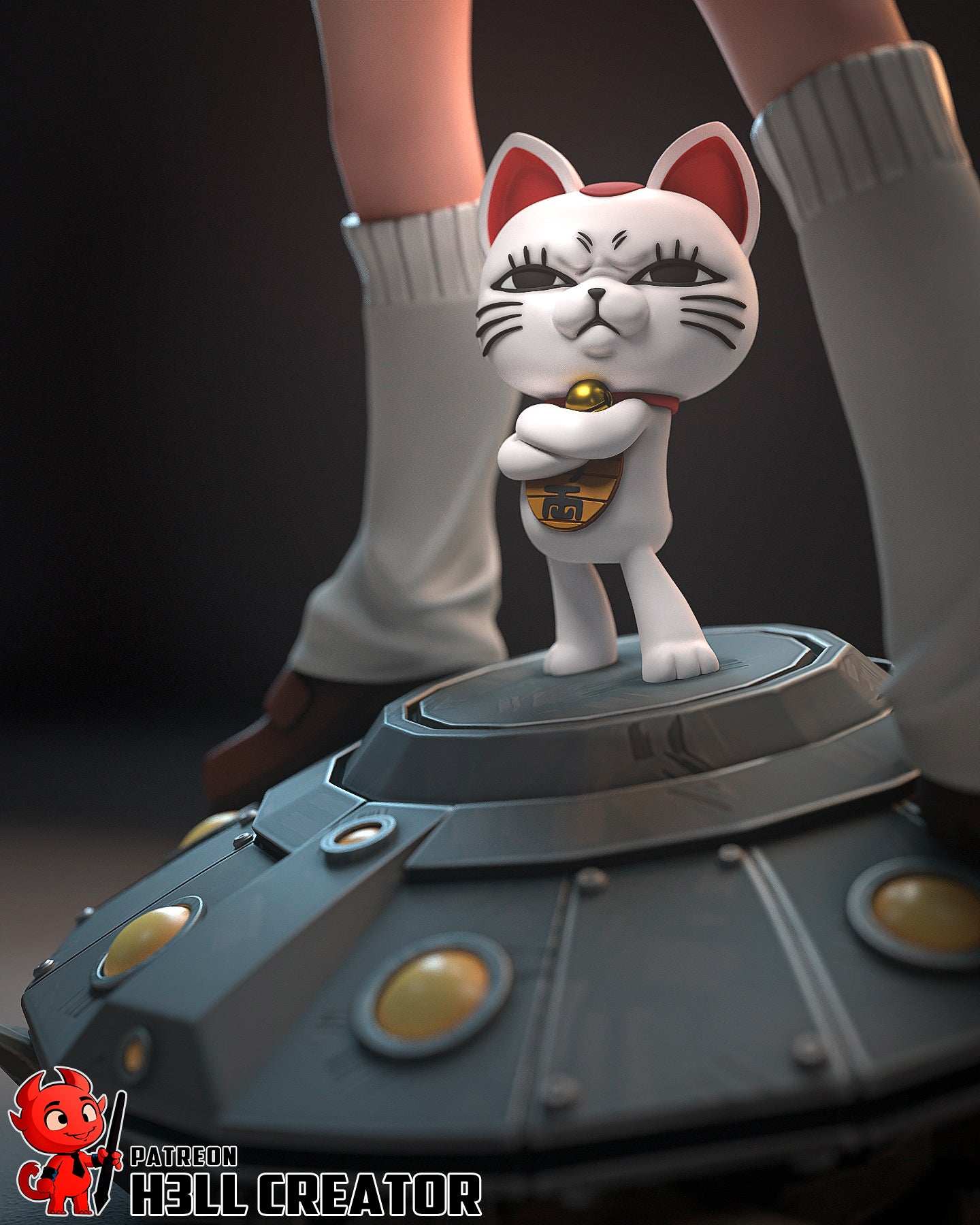 Momo Ayase (Dandadan) resin figure by h3LLcreator — studio render 5