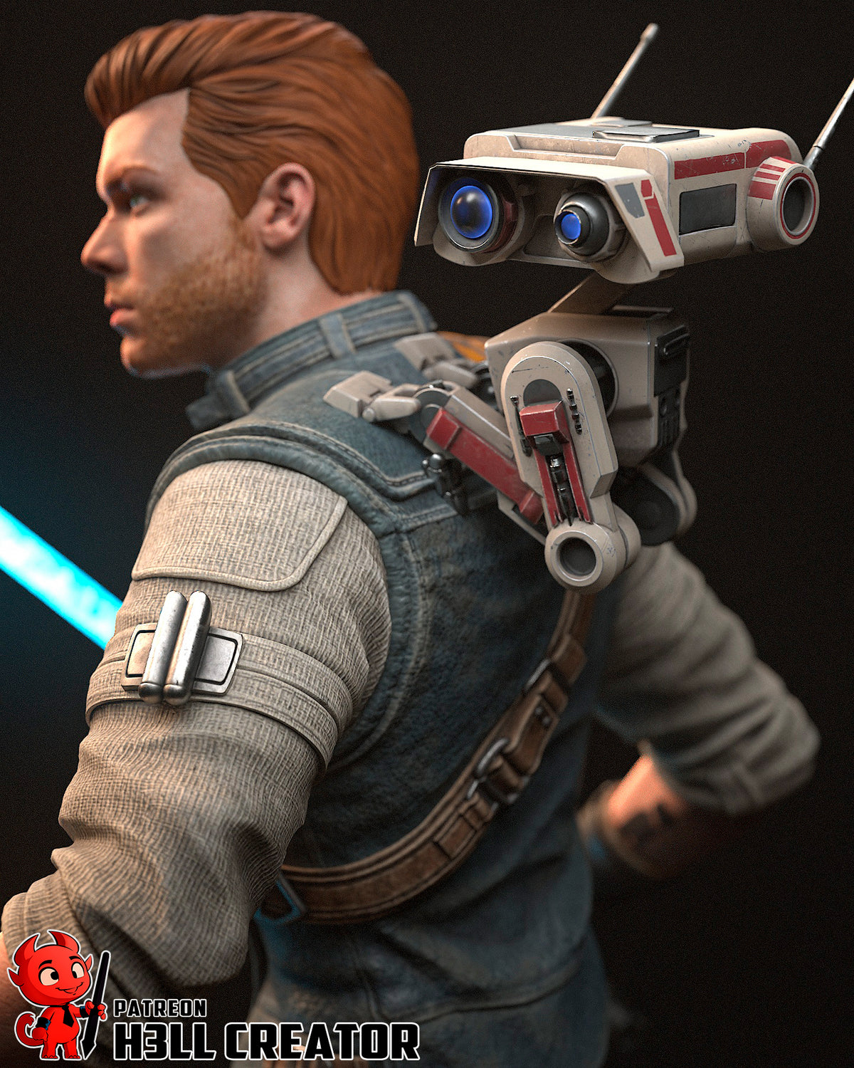 Cal Kestis (Star Wars) resin figure by h3LLcreator — studio render 6
