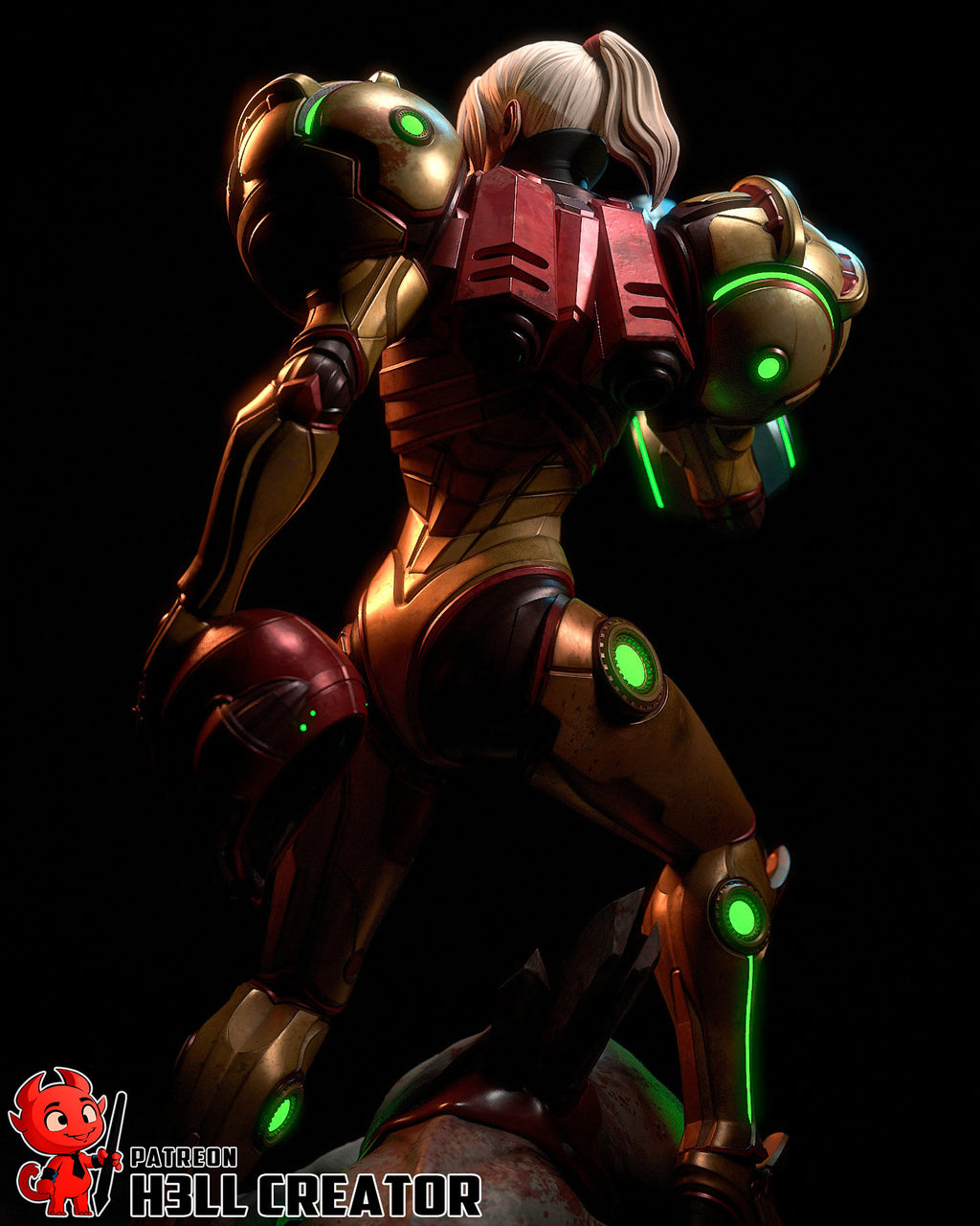 Samus Aran (Metroid) resin figure by h3LLcreator — studio render 8