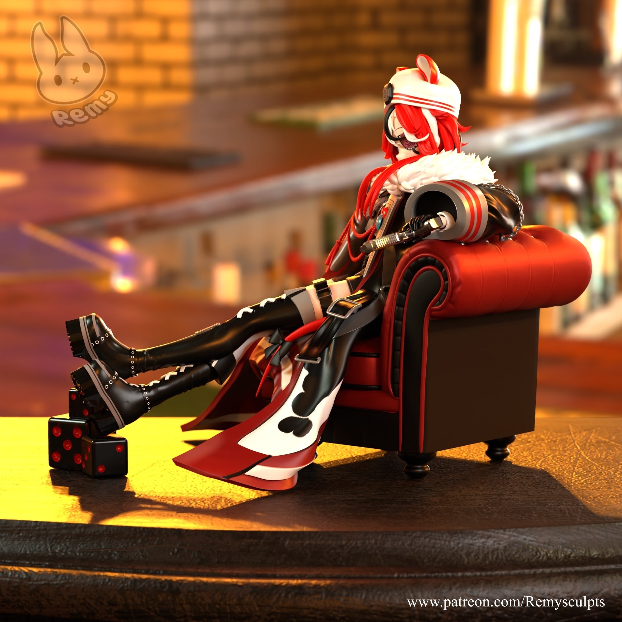 Hakos Baelz (Hololive) resin figure by RemyJF — studio render 8