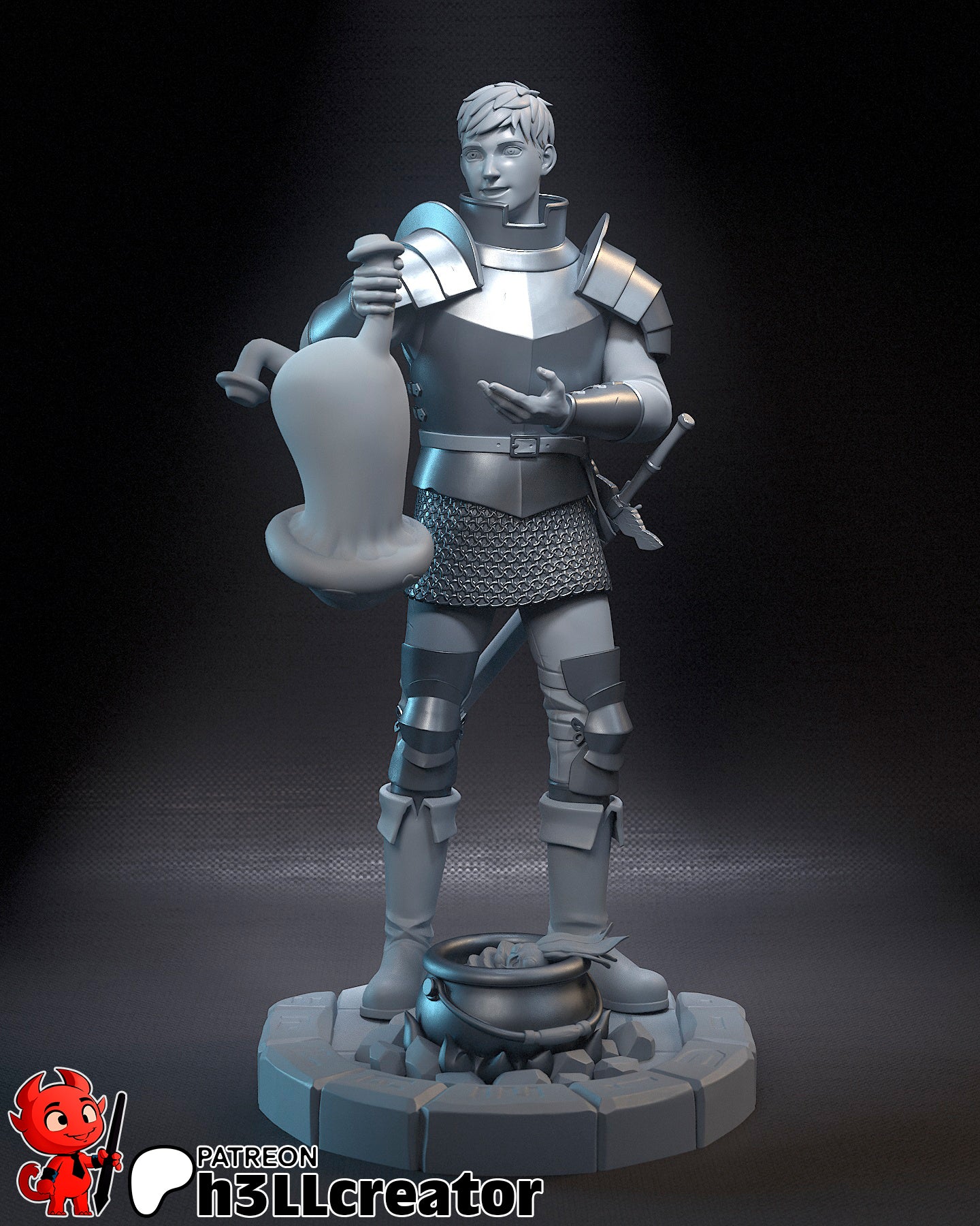 Laios Touden (Delicious in Dungeon) resin figure by h3LLcreator — studio render 5