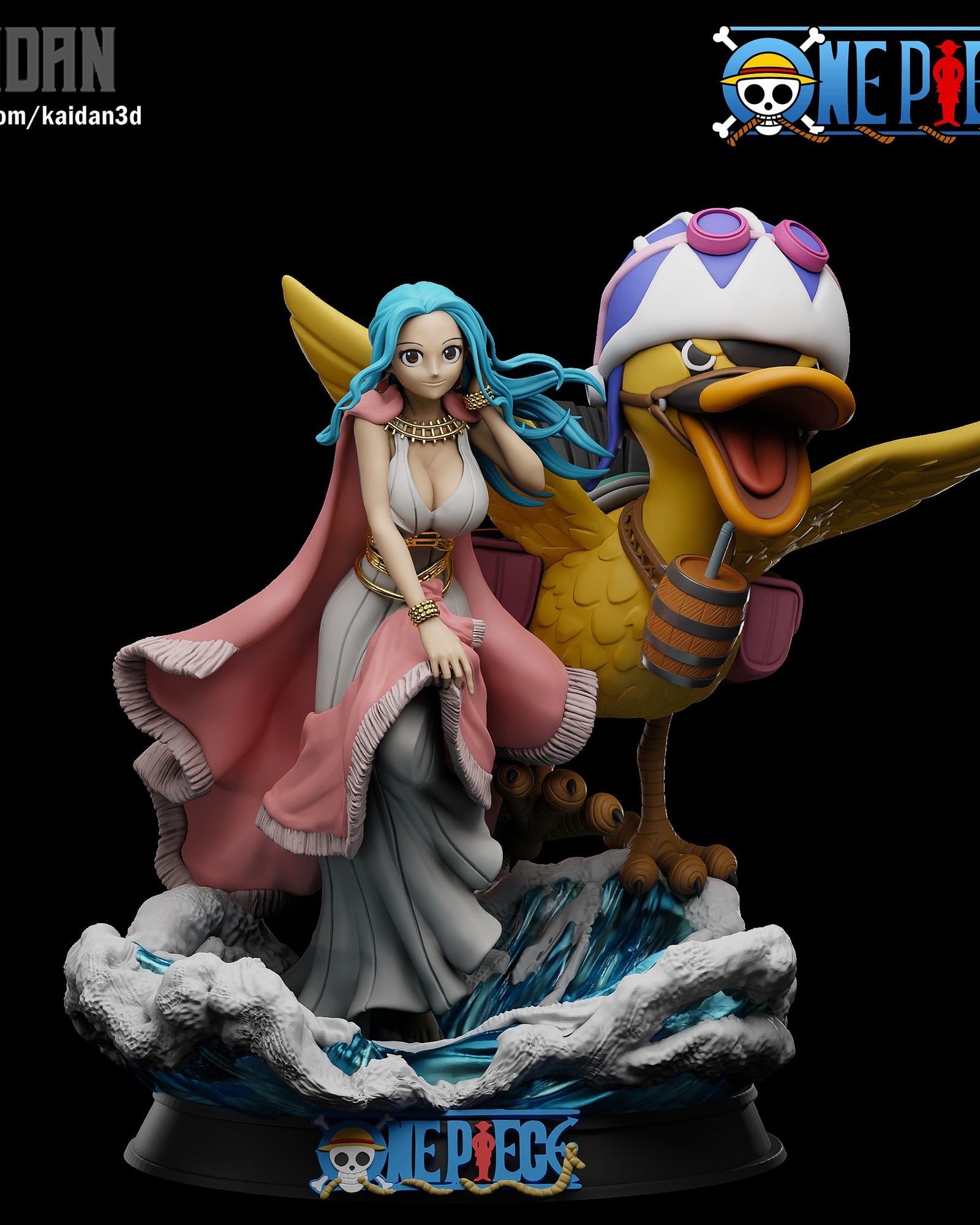 Princess Vivi and Karoo (One Piece) resin figure by Kaidan 3D — studio render 2