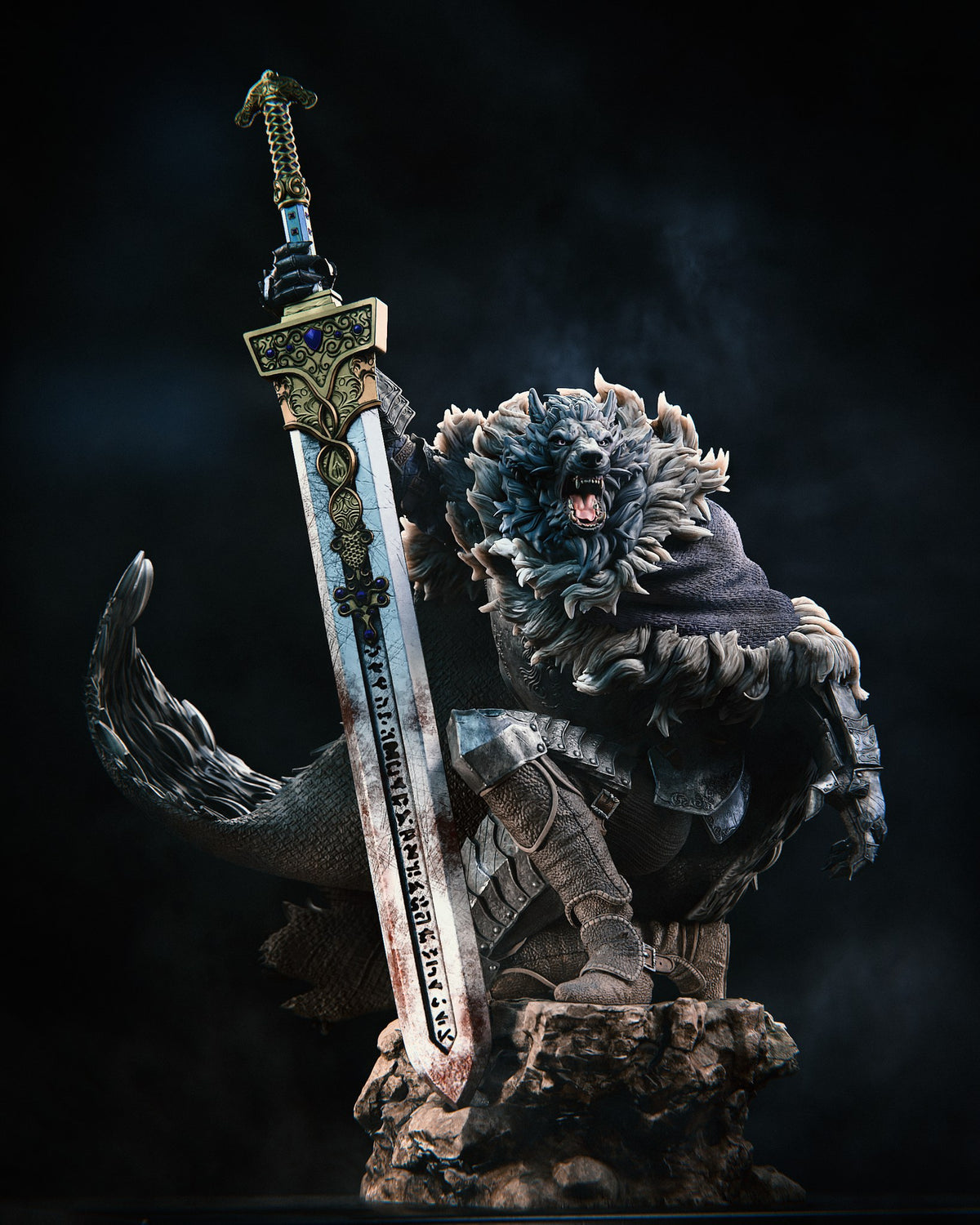 Blaidd Elden Ring resin figure by CA 3D Studios — studio preview 3