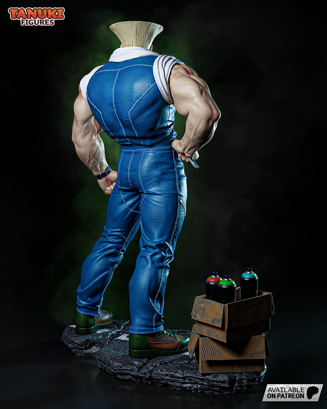 Guile (Street Fighter) resin figure by Tanuki Figures — studio render 4