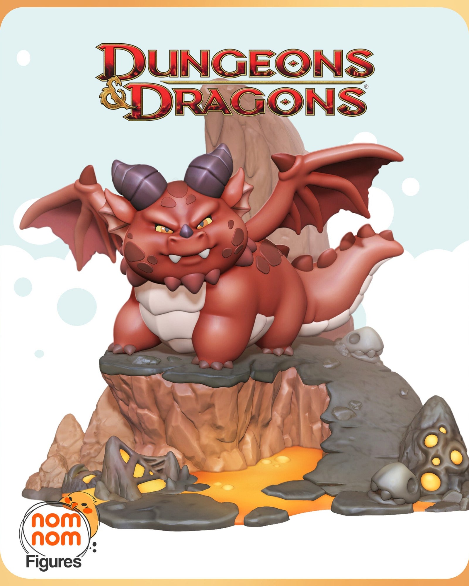 Themberchaud Dungeons and Dragons Chibi resin figure by NomNom Figures — studio preview 1