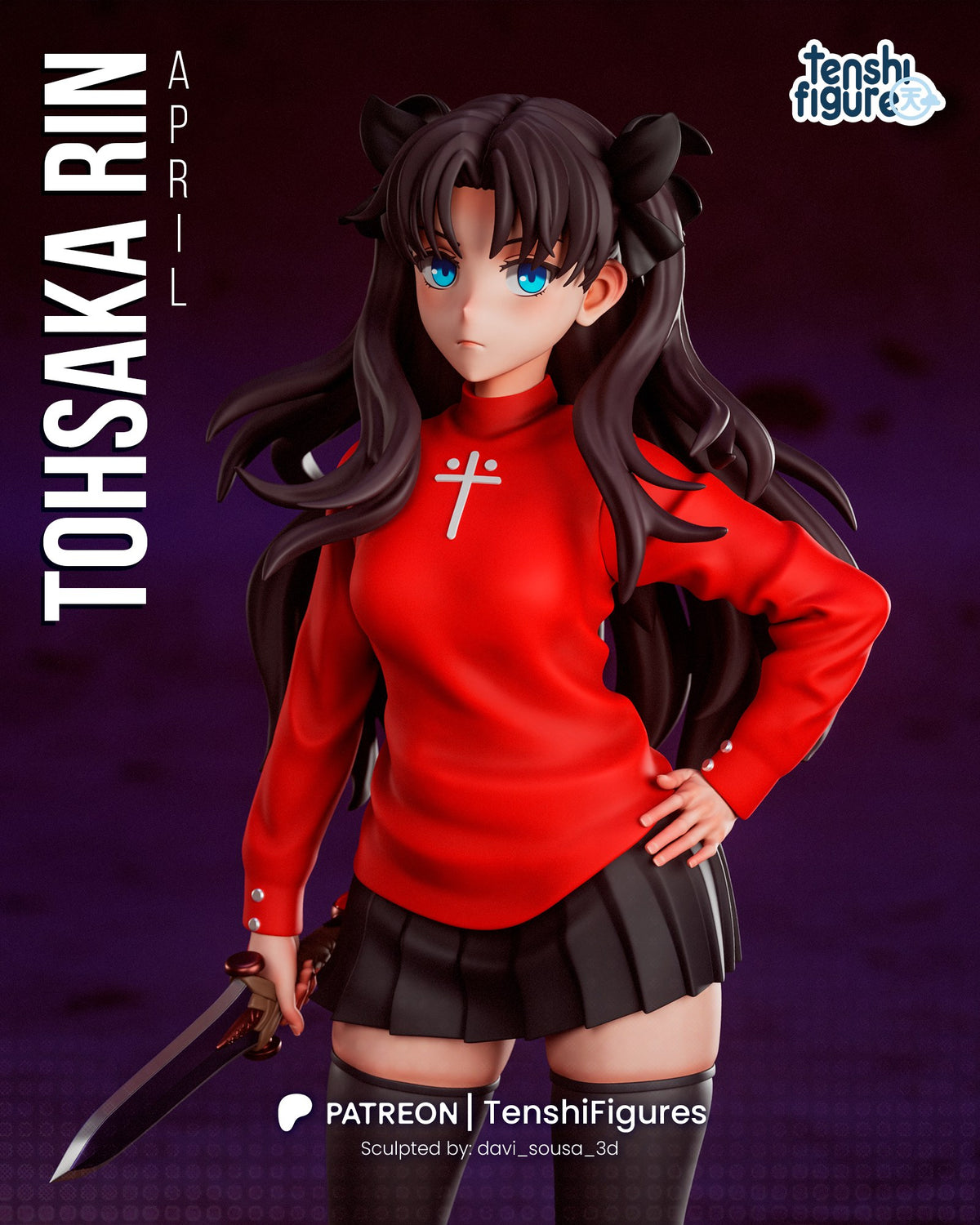 Rin Tohsaka (Fate) resin figure by Tenshi Figures — studio render 2