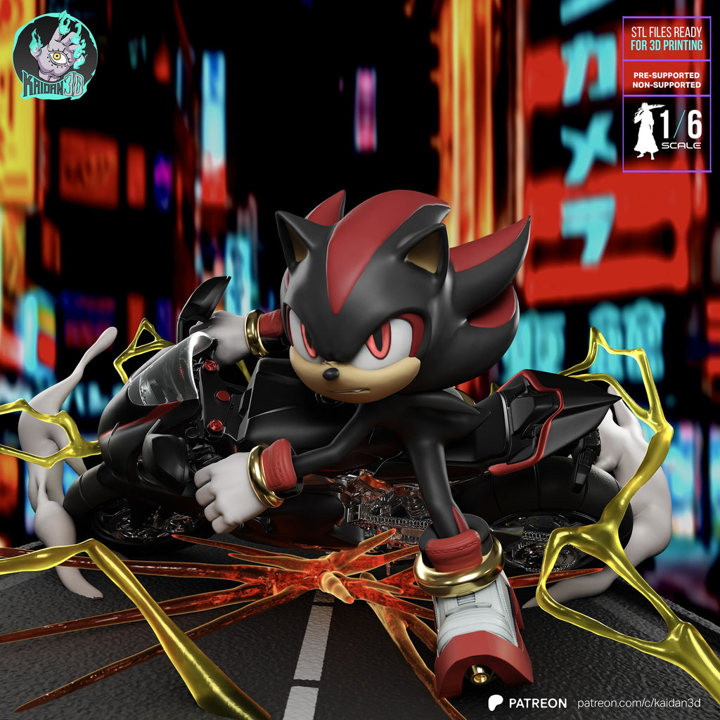 Shadow the Hedgehog (Sonic) resin figure by Kaidan 3D — studio render 1