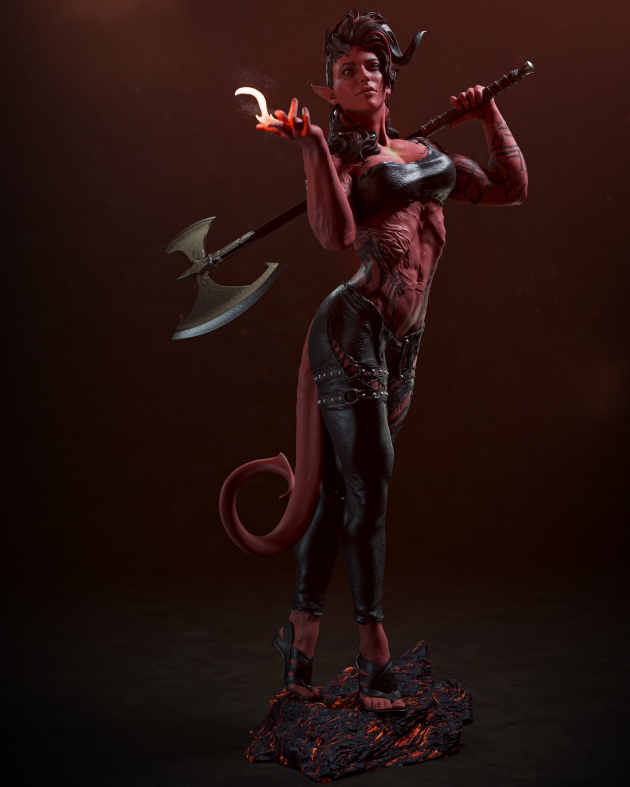 Karlach Baldur's Gate resin figure by CA 3D Studios — studio preview 2