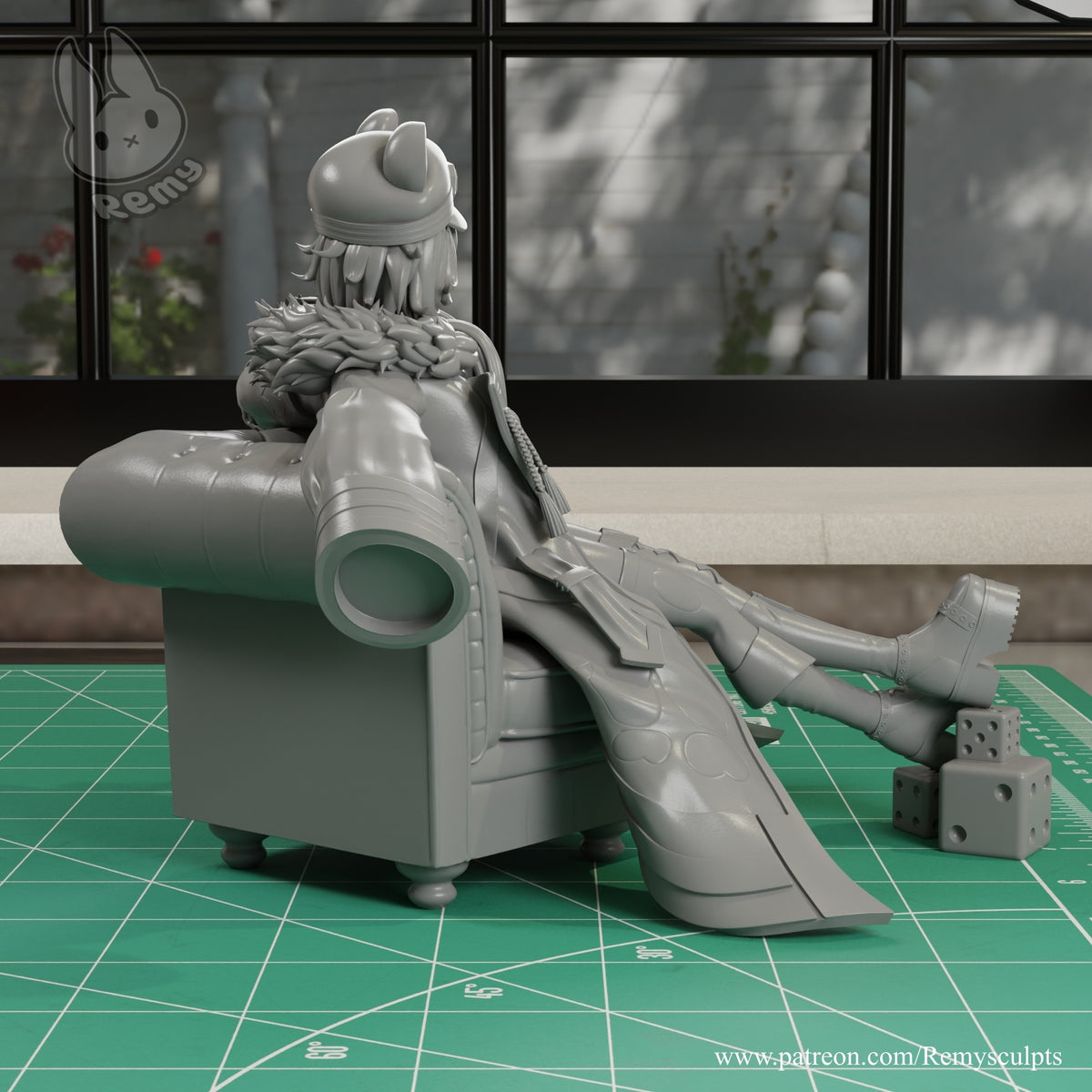 Hakos Baelz (Hololive) resin figure by RemyJF — studio render 5