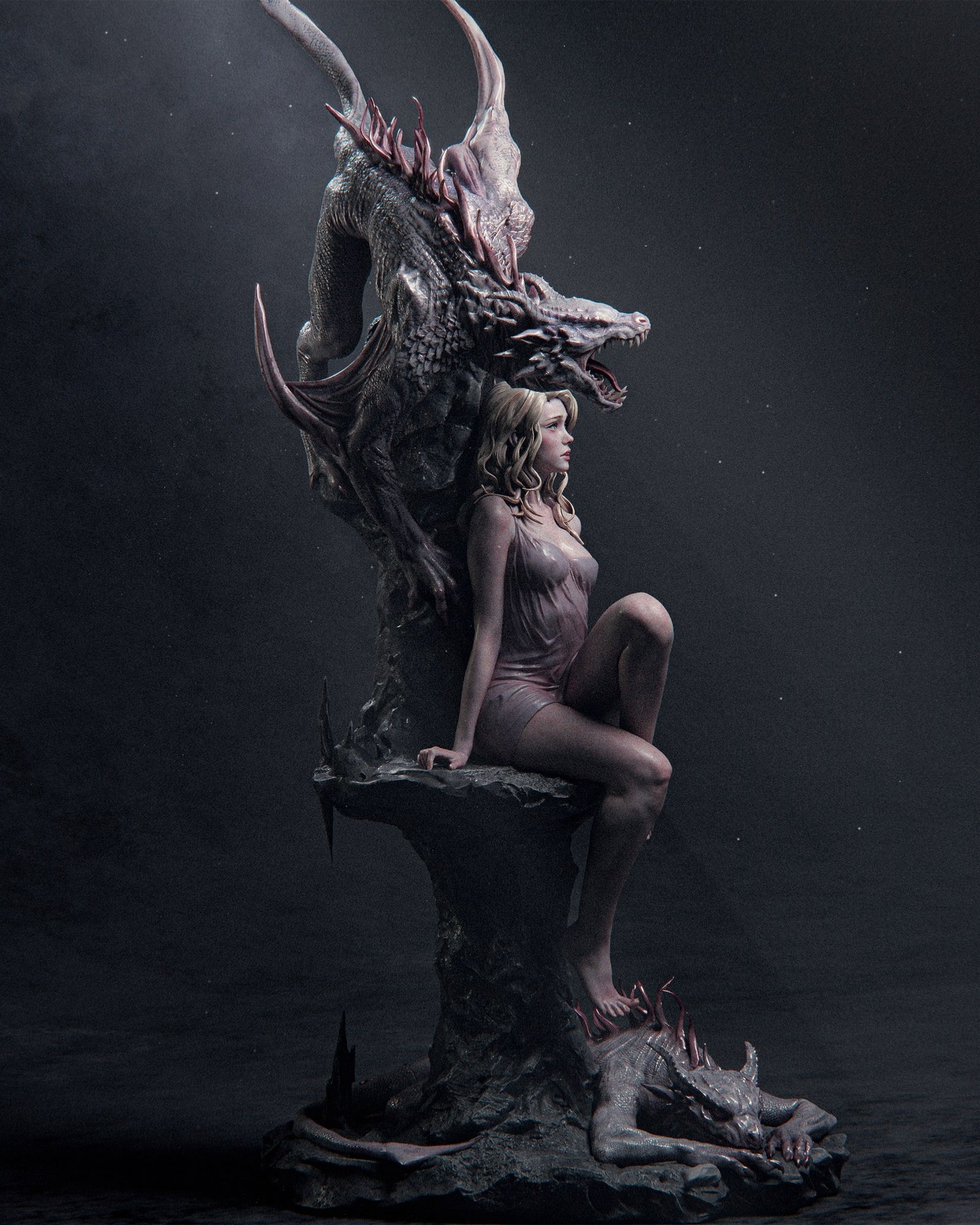 Elegy of the Wyrm _Original Characters resin figure by CA 3D Studios — studio preview 2
