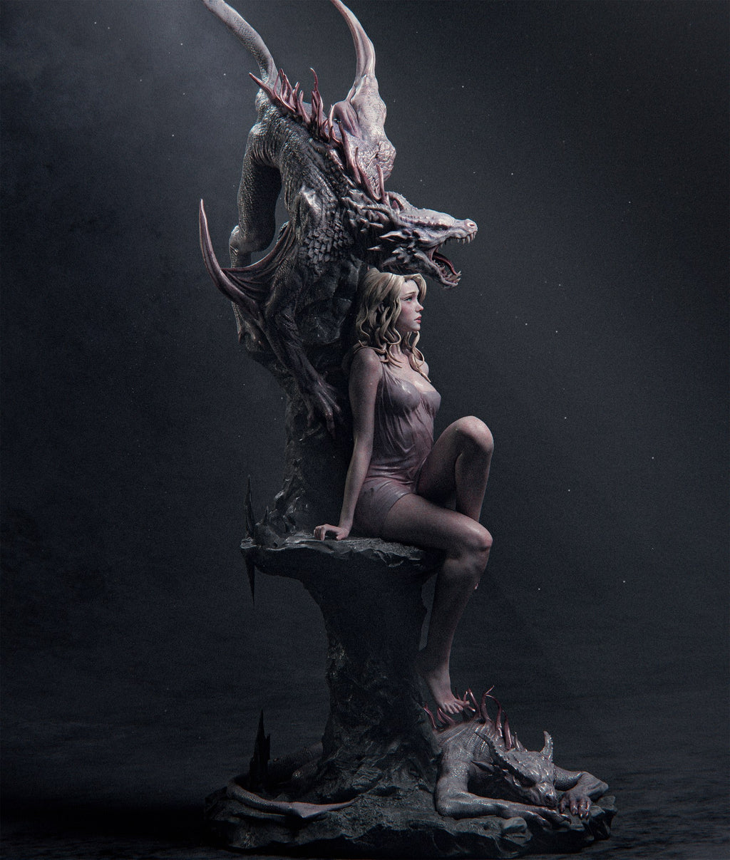 Elegy of the Wyrm _Original Characters resin figure by CA 3D Studios — studio preview 2