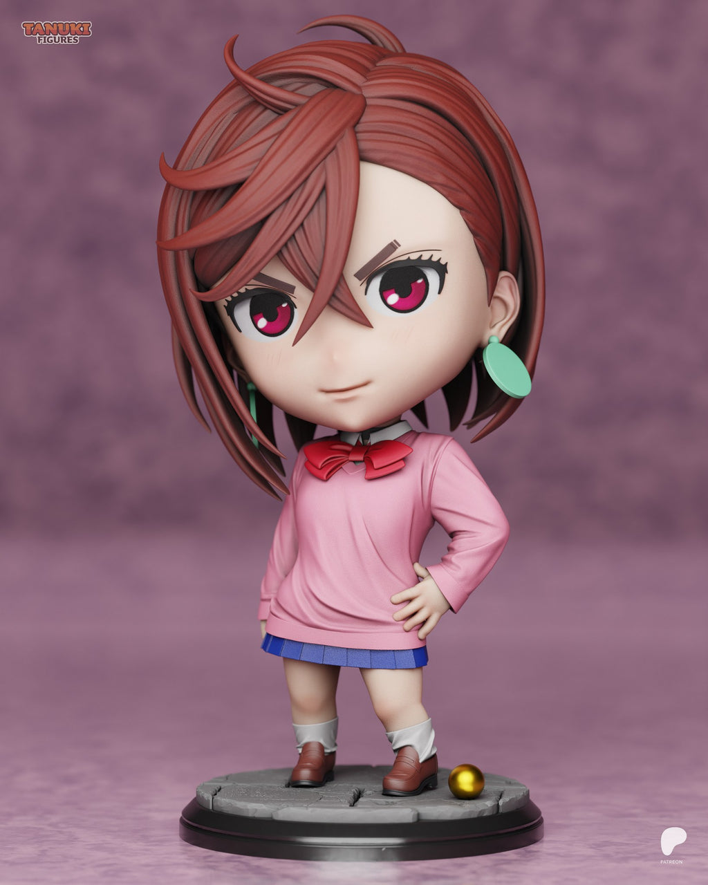Momo Ayase (Dandadan) resin figure by Tanuki Figures — studio render 1