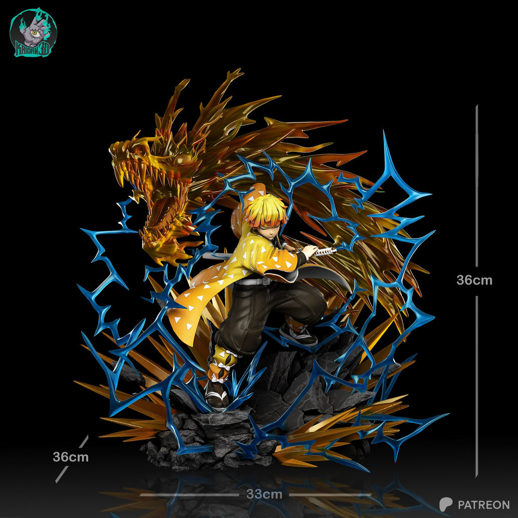 Zenitsu Agatsuma (Demon Slayer) resin figure by Kaidan 3D — studio render 6