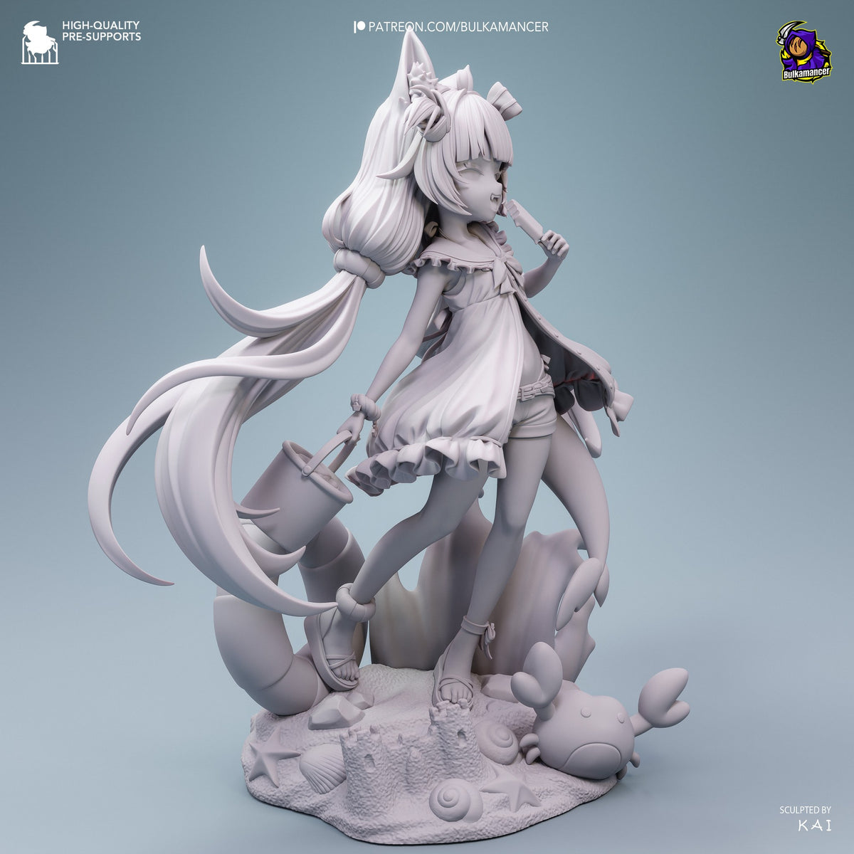 Sameko Saba (VTubers) resin figure by Bulkamancer — studio render 12