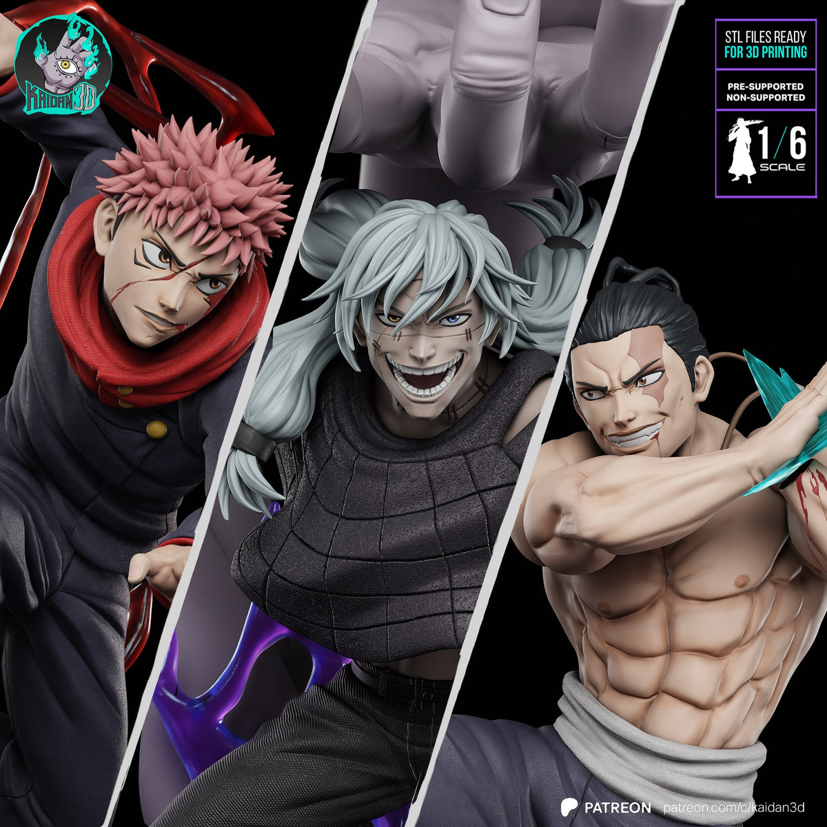 Yuji Todo and Mahito (Jujutsu Kaisen) resin figure by Kaidan 3D — studio render 2