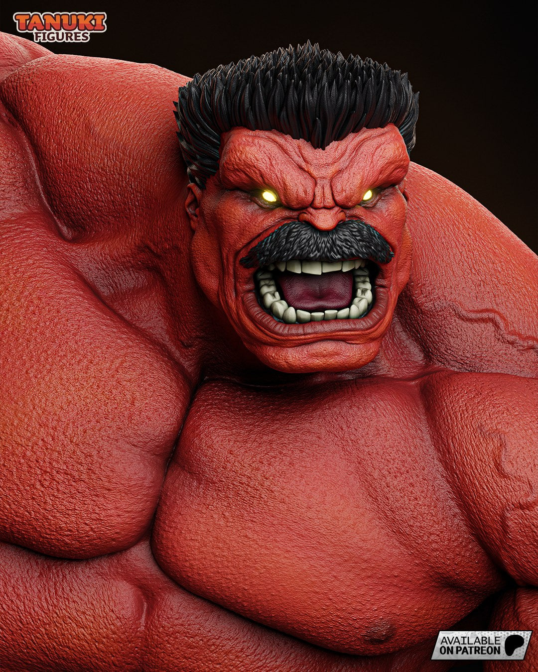 Red Hulk (Marvel) resin figure by Tanuki Figures — studio render 7