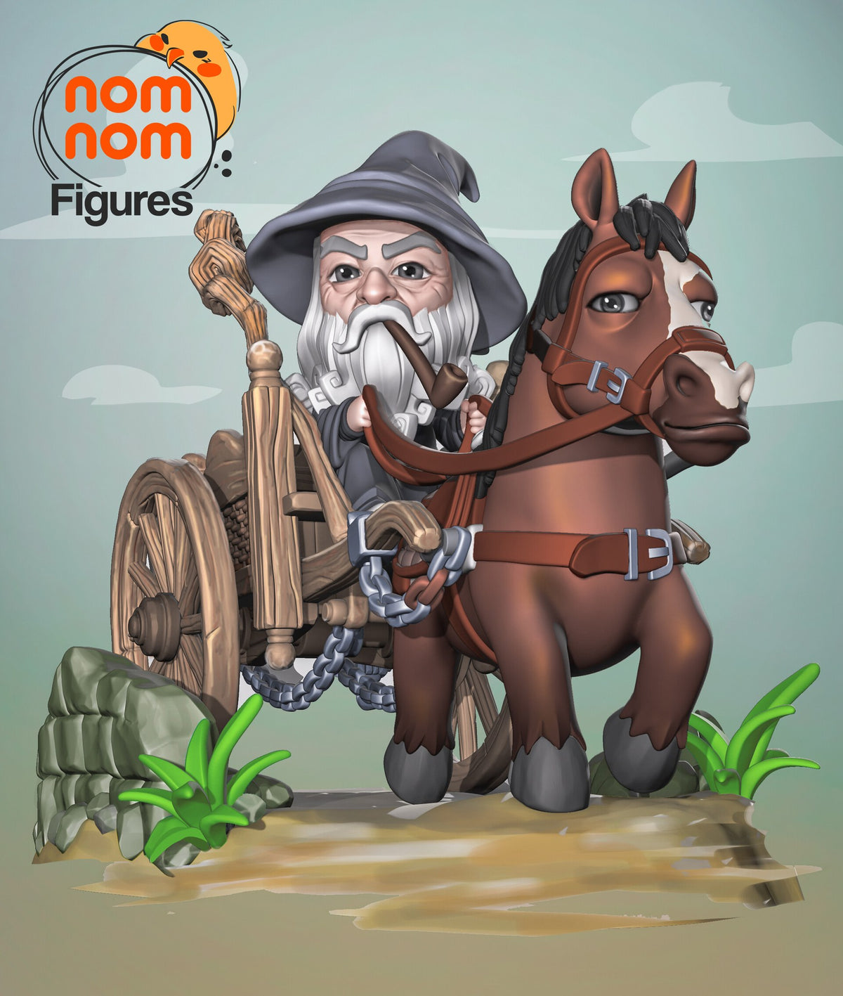 Gandalf The Lord of the Rings Chibi resin figure by NomNom Figures — studio preview 1
