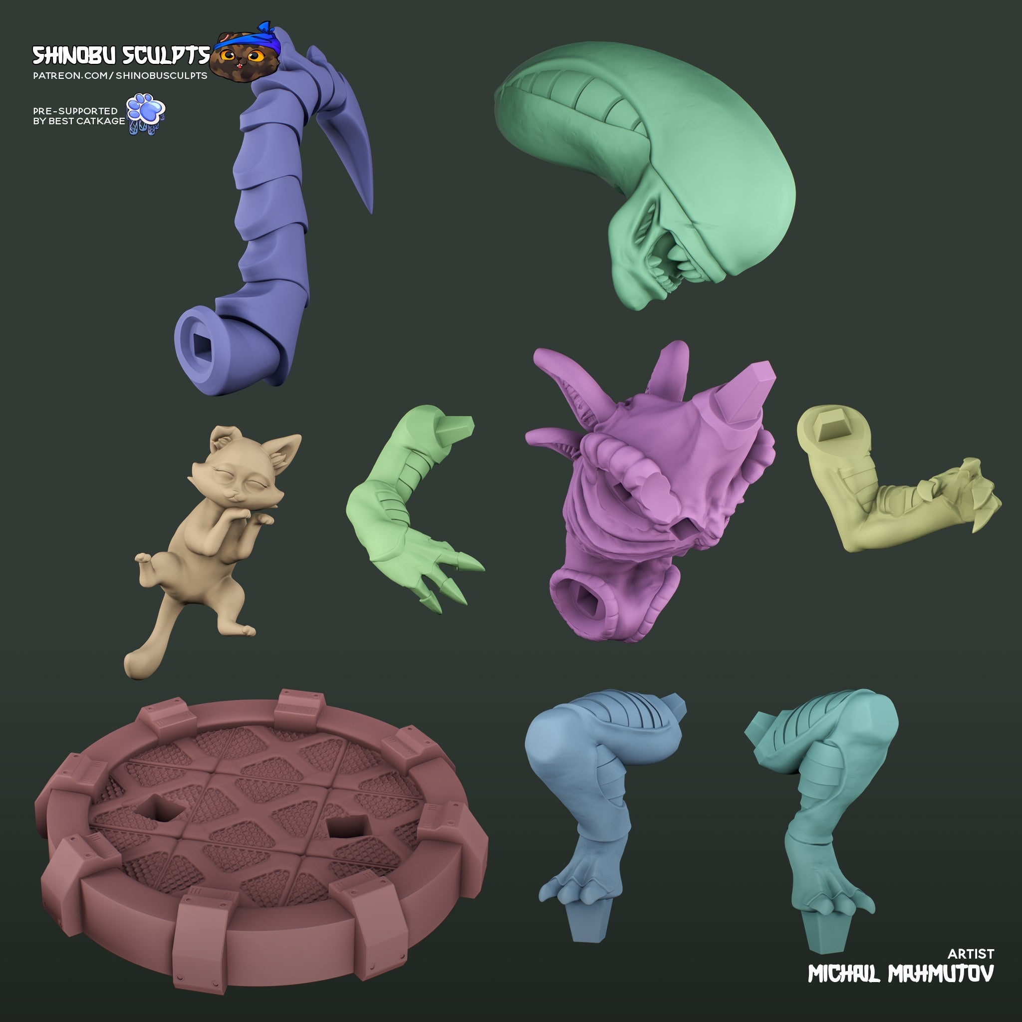 Xenomorph (Alien) resin figure by Shinobu Sculpts — studio render 8