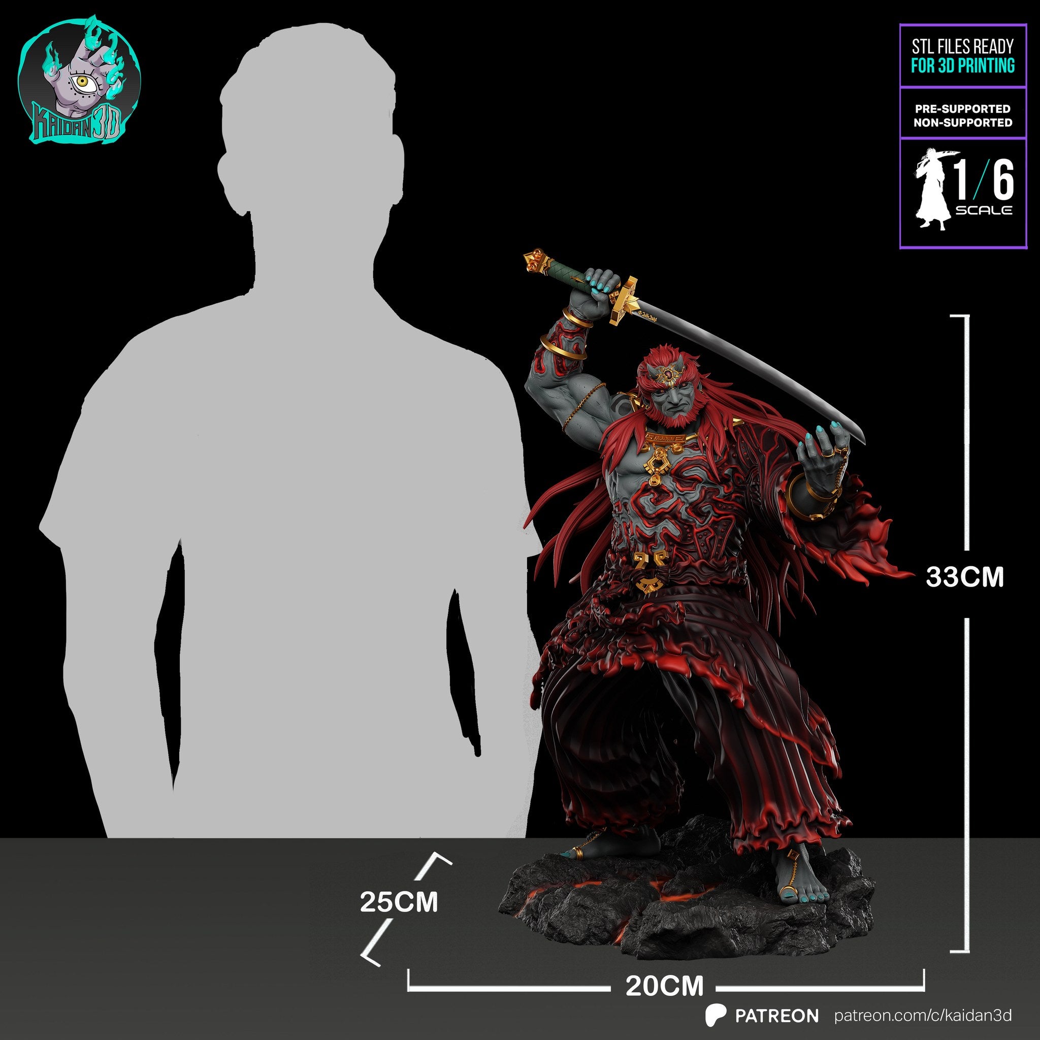 Ganondorf (The Legend of Zelda) resin figure by Kaidan 3D — studio render 7