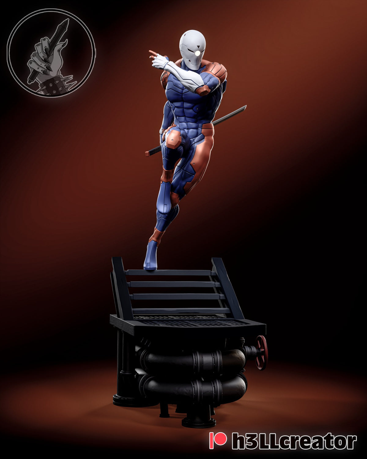 Gray Fox (Metal Gear Solid) resin figure by h3LLcreator — studio render 4