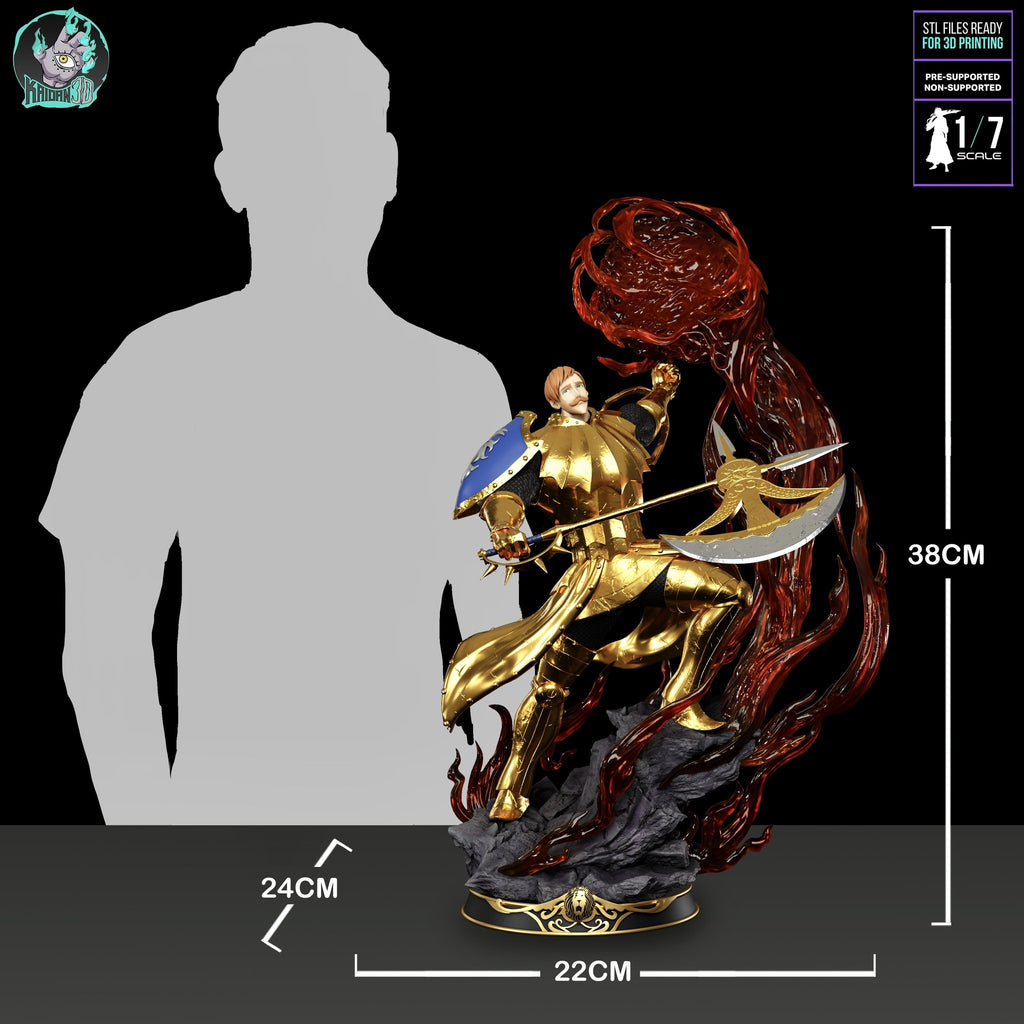 Escanor (Seven Deadly Sins) resin figure by Kaidan 3D — studio render 7