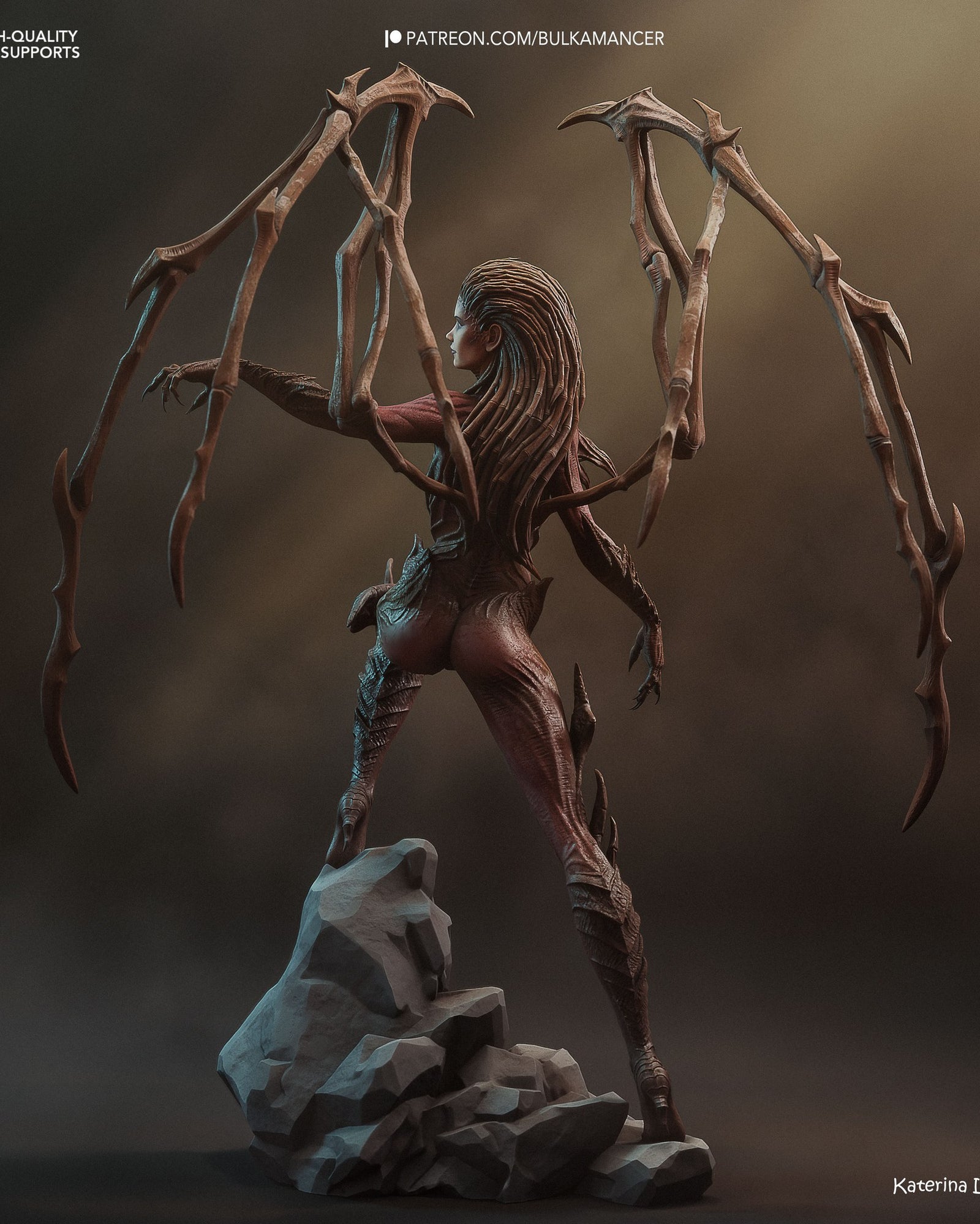 Sarah Kerrigan (StarCraft) resin figure by Bulkamancer — studio render 4