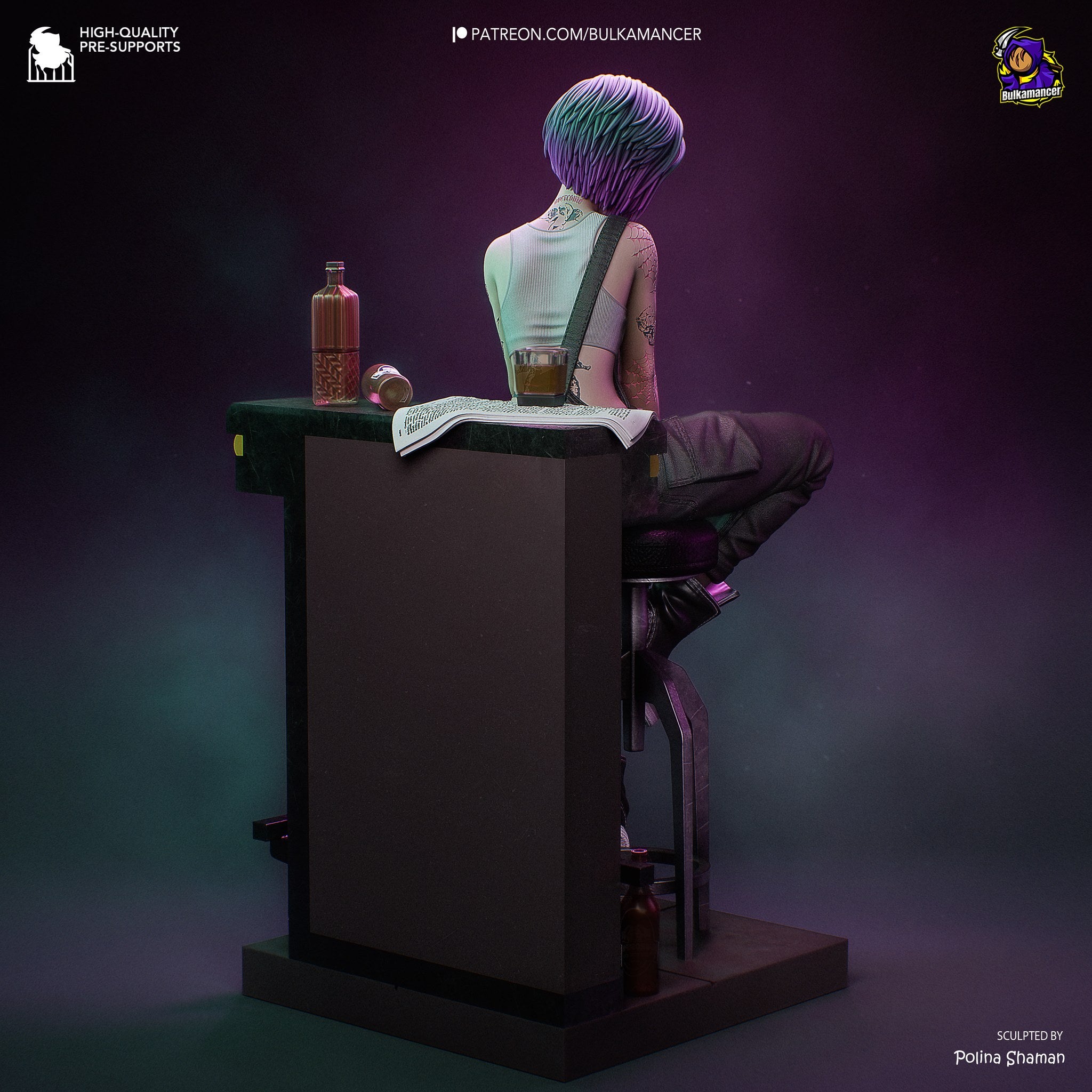 Judy Alvarez (Cyberpunk 2077) resin figure by Bulkamancer — studio render 8