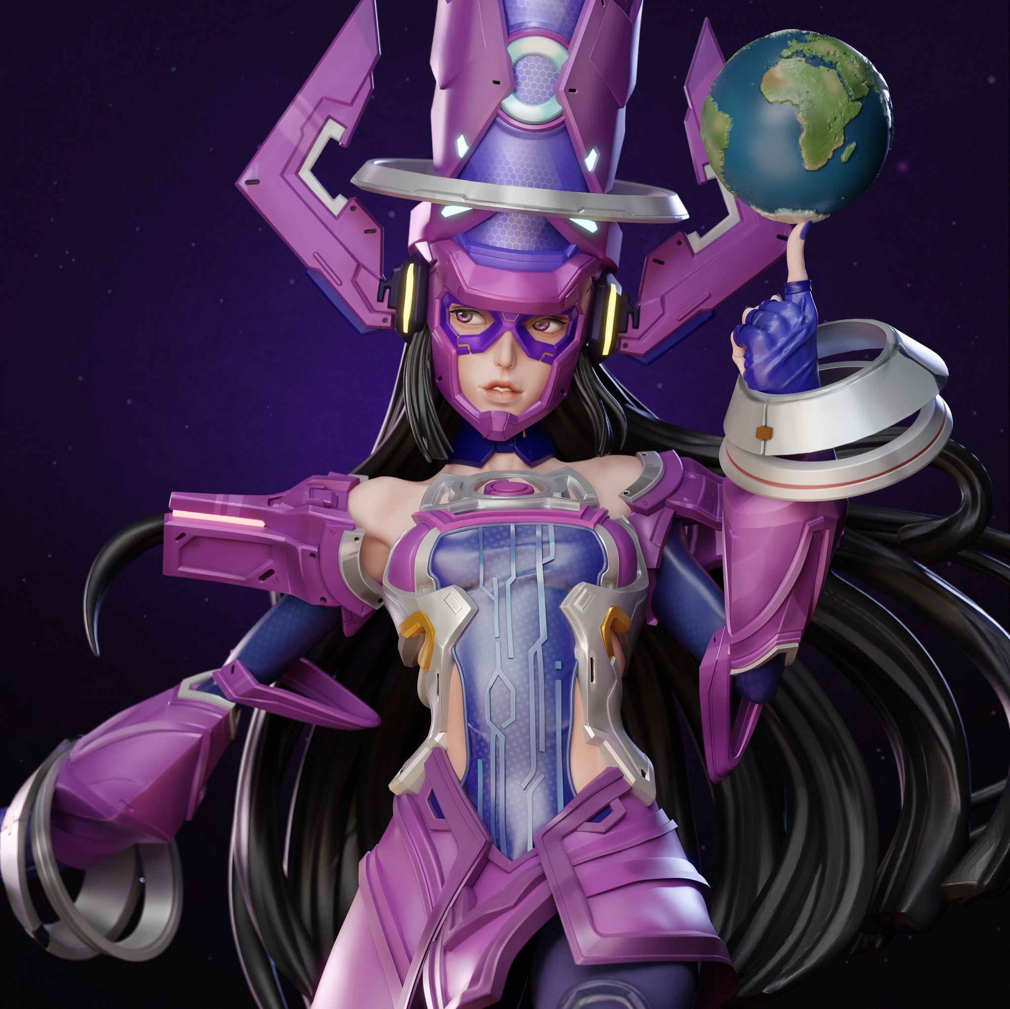 Galacta (Marvel) resin figure by Tenshi Figures — studio render 2