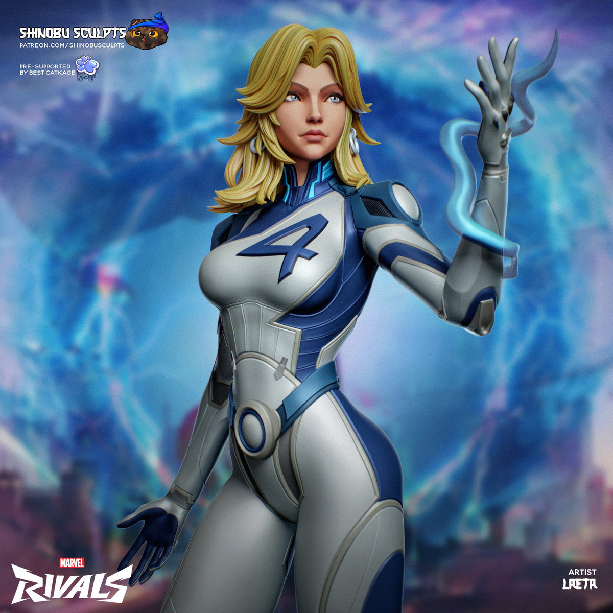 Sue Storm (Marvel) resin figure by Shinobu Sculpts — studio render 1