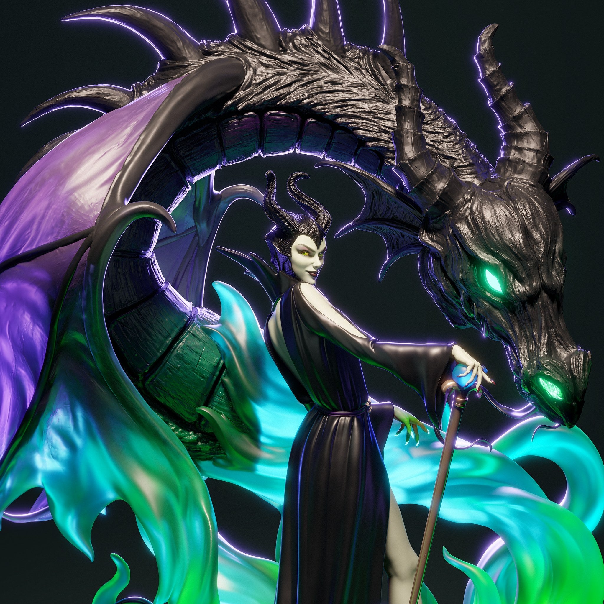Maleficent Sleeping Beauty resin figure by CA 3D Studios — studio preview 1