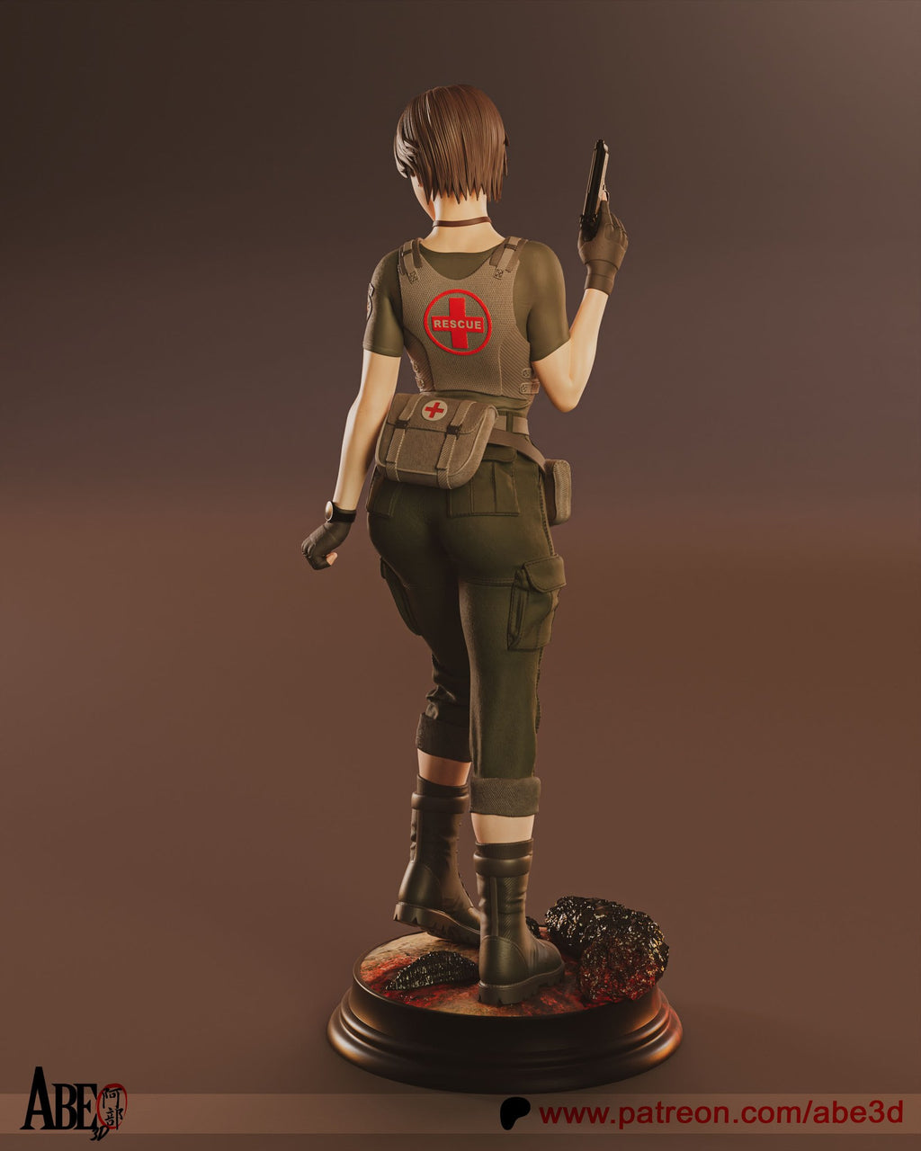 Rebecca Chambers (Resident Evil) resin figure by Abe3D — studio render 2