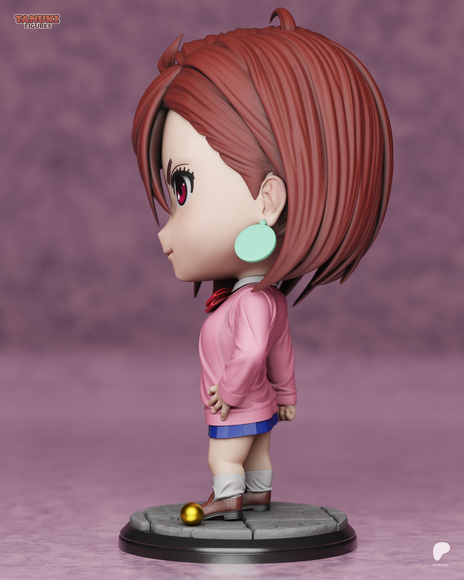 Momo Ayase (Dandadan) resin figure by Tanuki Figures — studio render 2