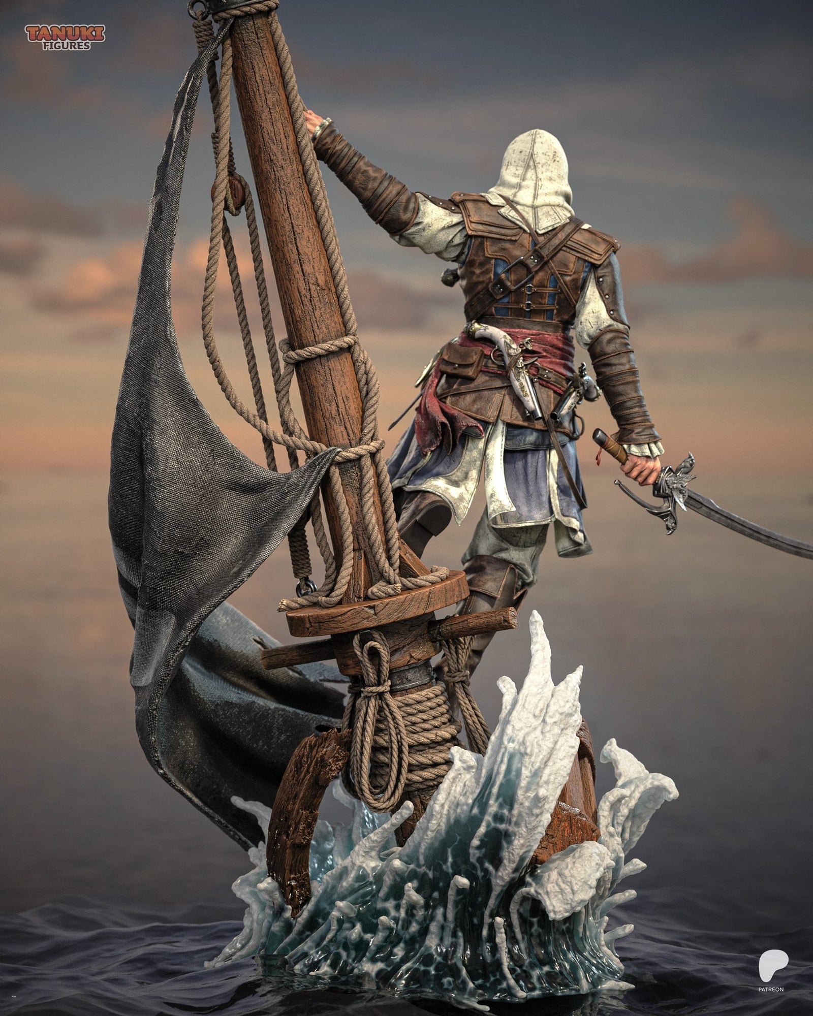 Edward Kenway (Assassin's Creed) resin figure by Tanuki Figures — studio render 4