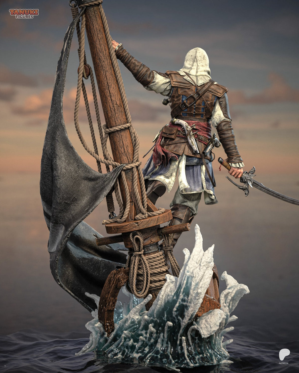 Edward Kenway (Assassin's Creed) resin figure by Tanuki Figures — studio render 4