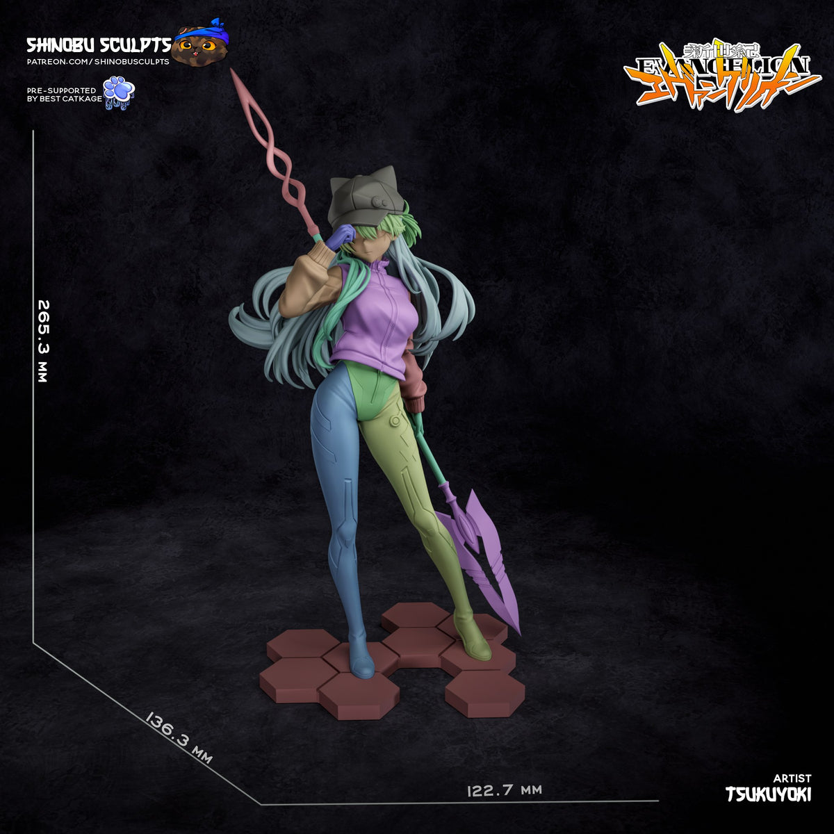 Asuka Langley (Evangelion) resin figure by Shinobu Sculpts — studio render 8