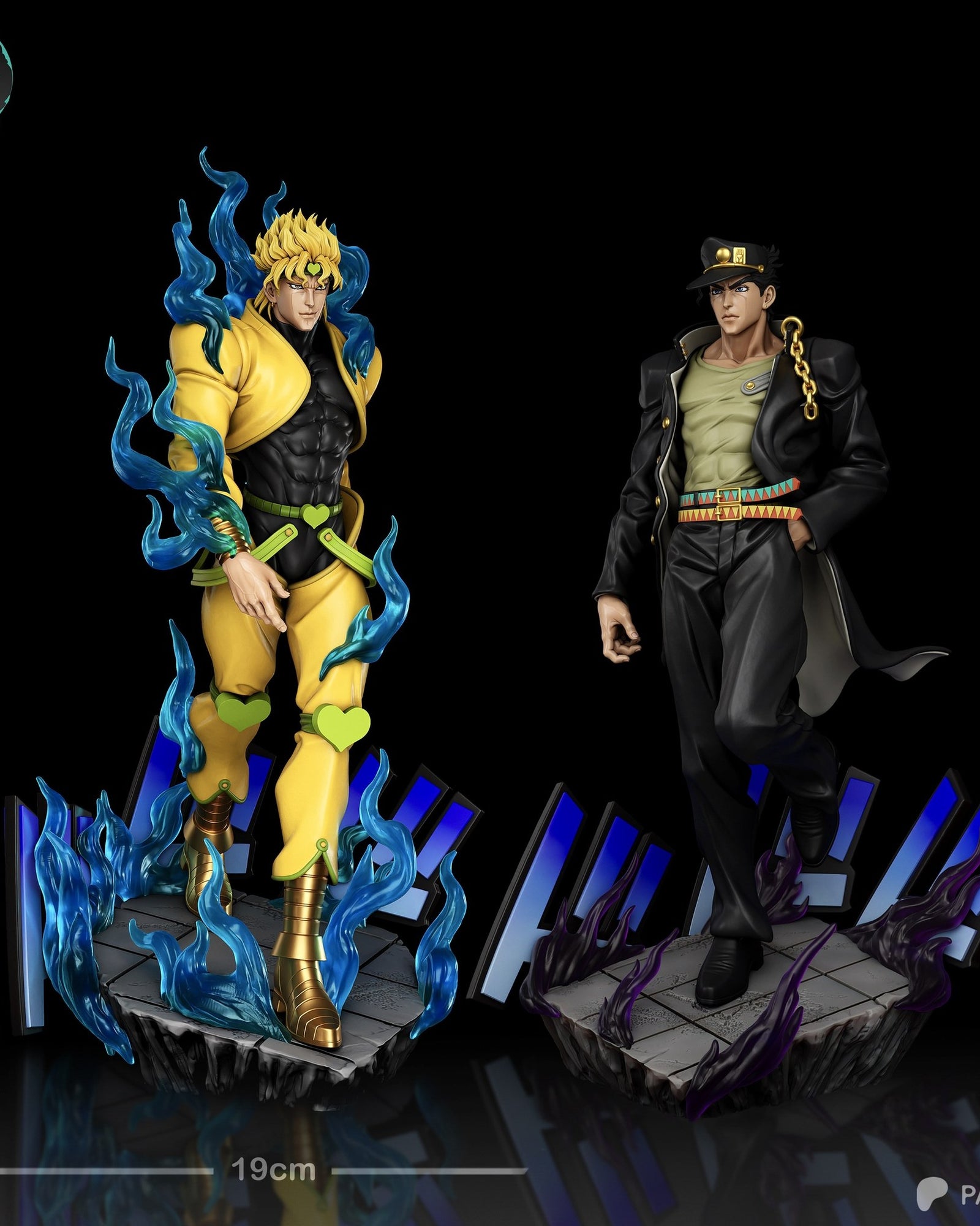 Jotaro Kujo and Dio Brando (Jojo's Bizarre Adventure) resin figure by Kaidan 3D — studio render 2