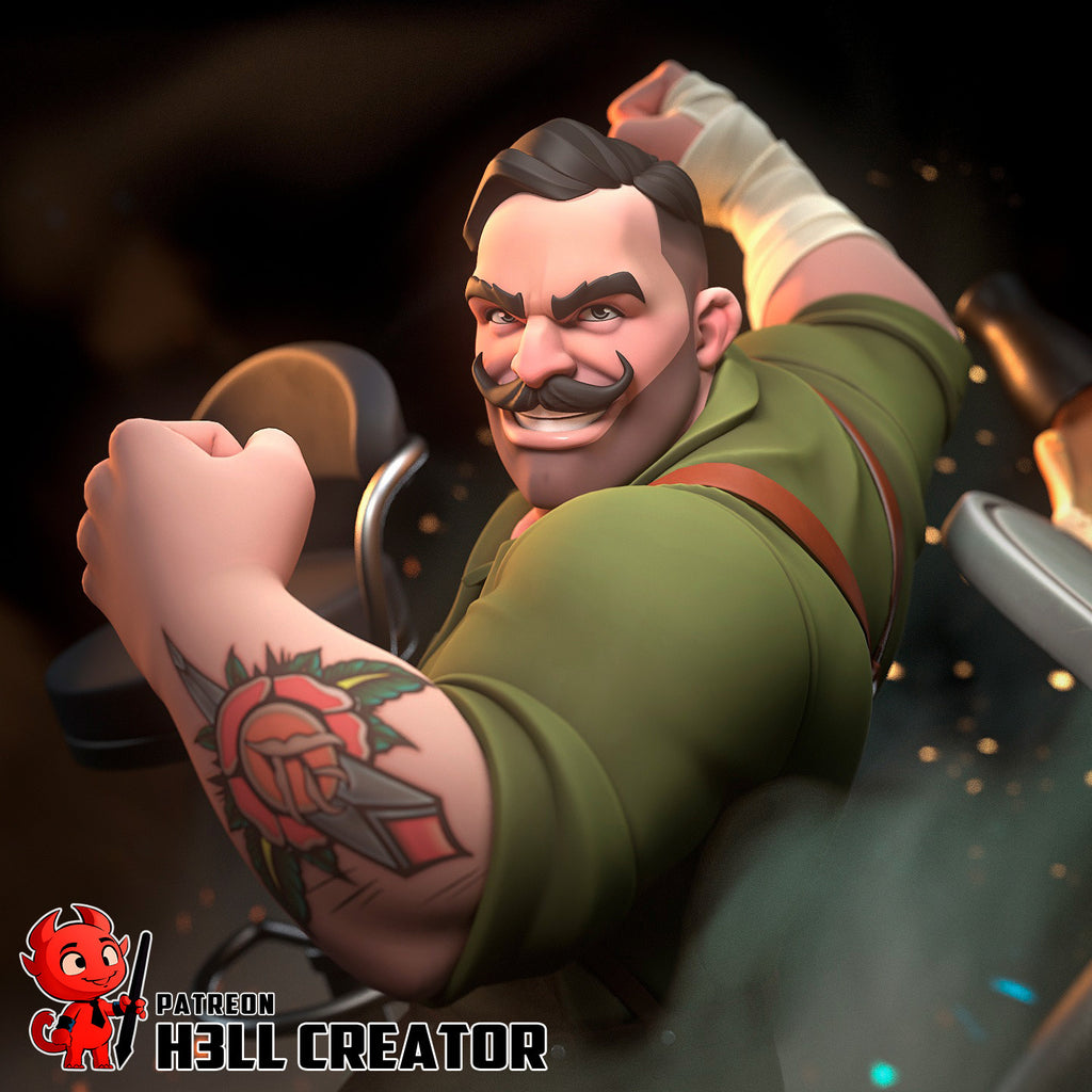 Punch Up (Dispatch) resin figure by h3LLcreator — studio render 3