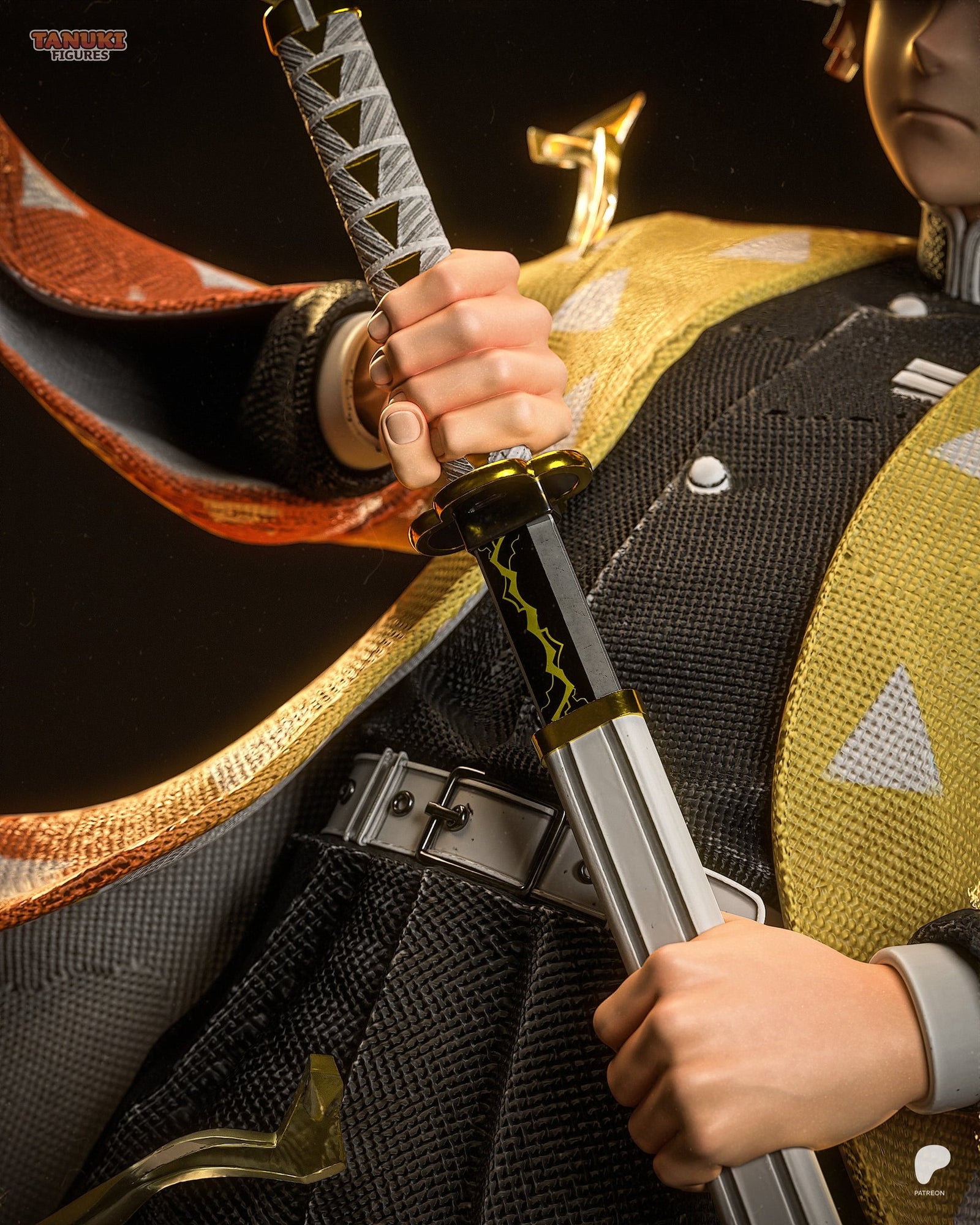 Zenitsu Agatsuma (Demon Slayer) resin figure by Tanuki Figures — studio render 2