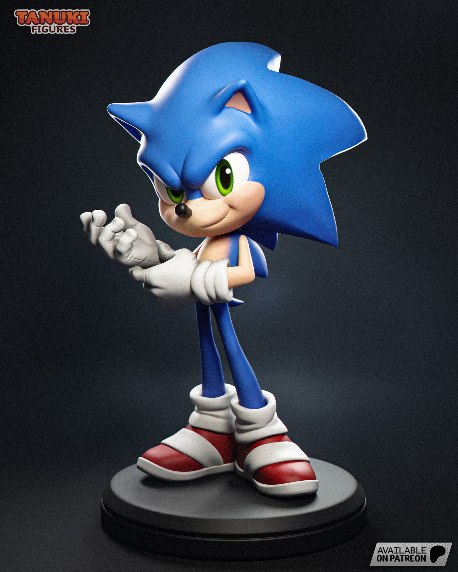 Sonic the Hedgehog (Sonic) resin figure by Tanuki Figures — studio render 2