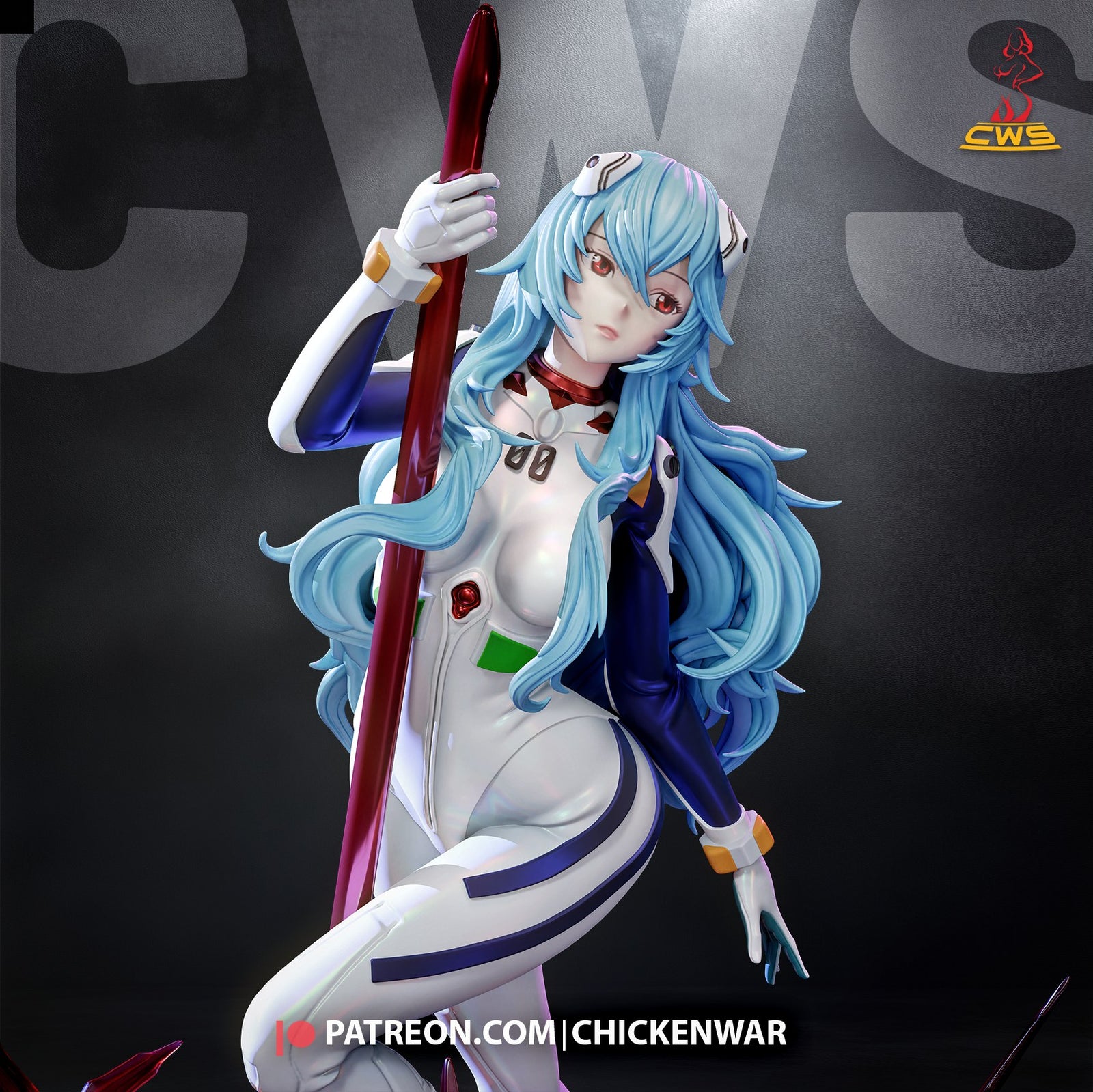 Rei Ayanami (Evangelion) resin figure by CW Studio — studio render 1