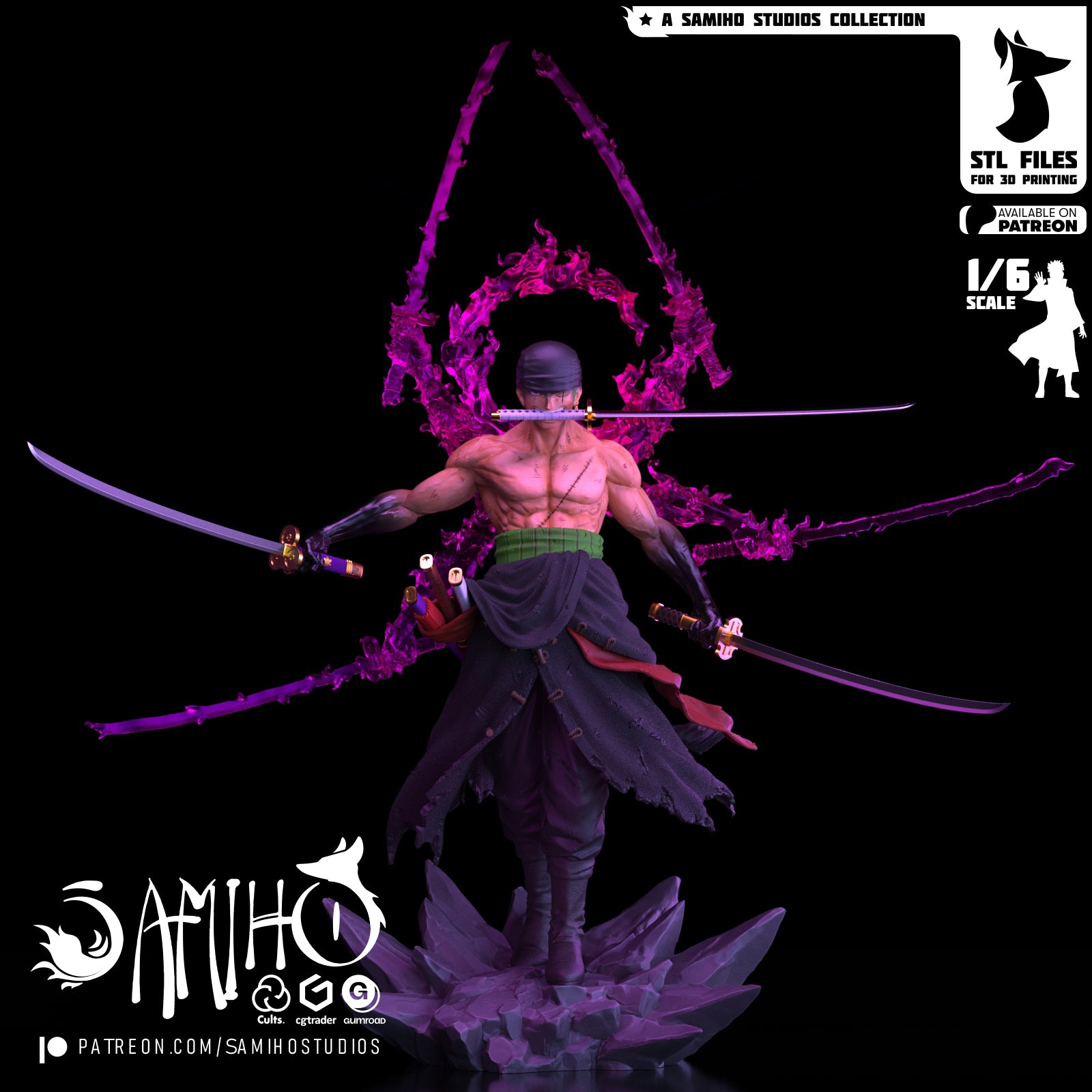 roronoa zoro one piece samiho studios ashura