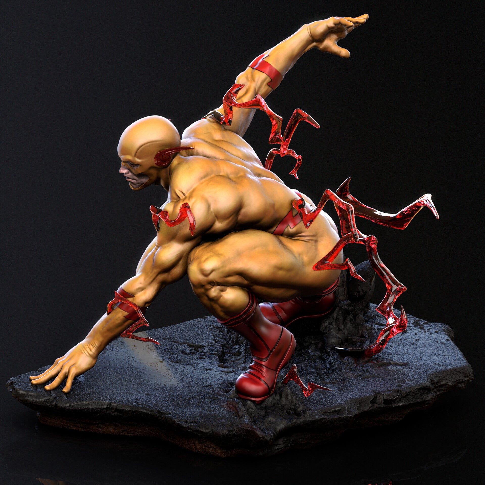Reverse-Flash DC resin figure — studio preview