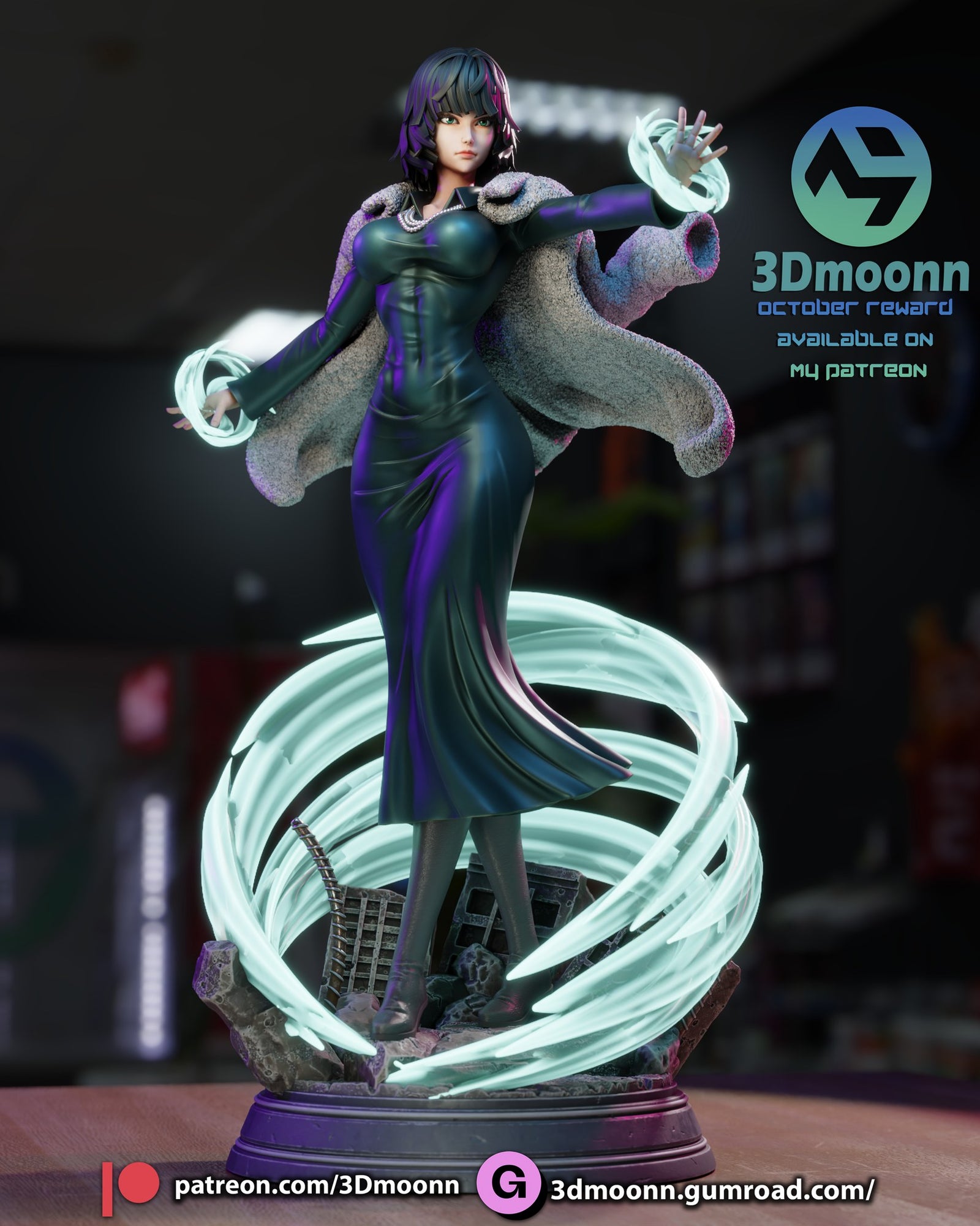 Fubuki One Punch Man resin figure by 3Dmoonn — studio preview