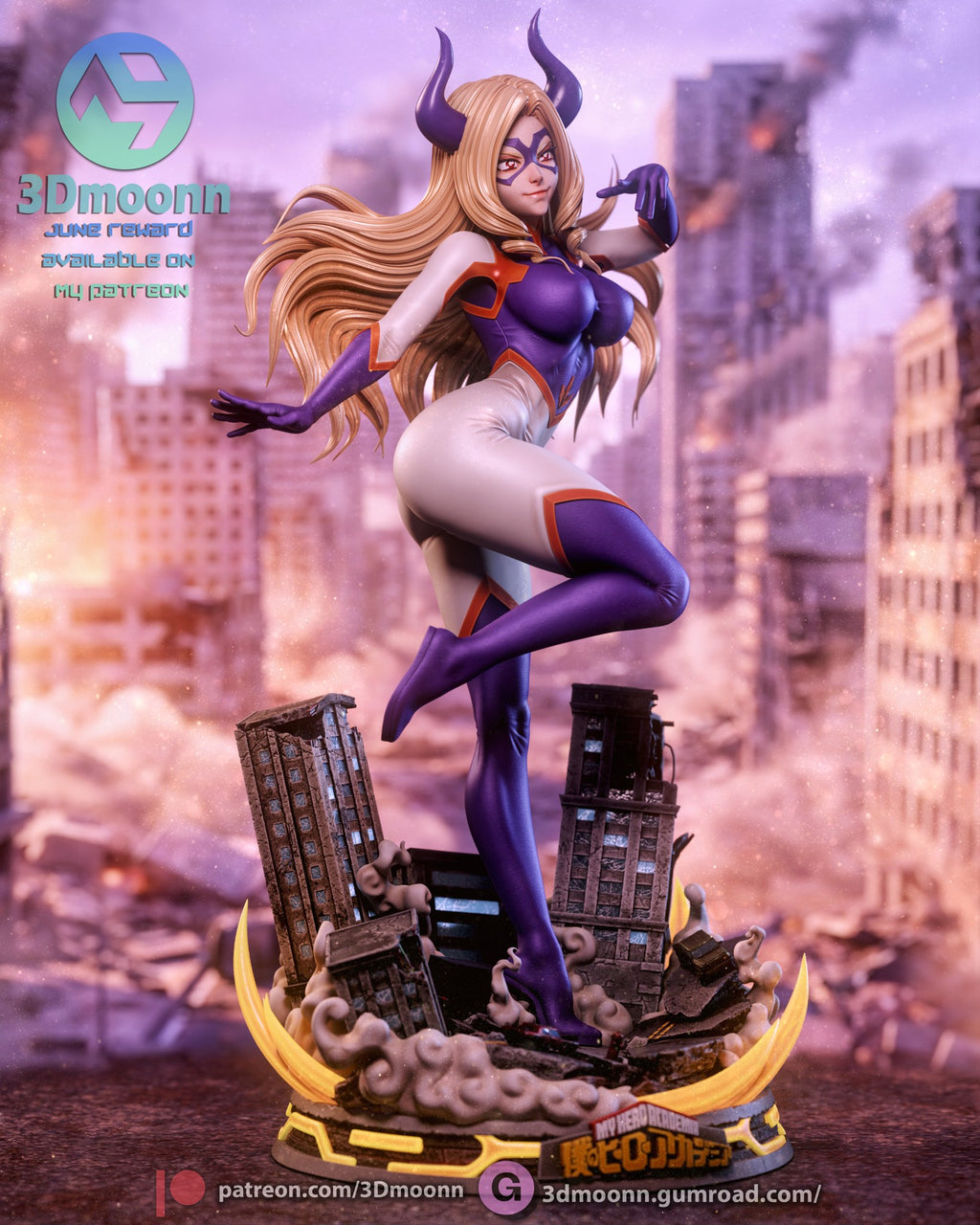 Mt. Lady My Hero Academia resin figure by 3Dmoonn — studio preview