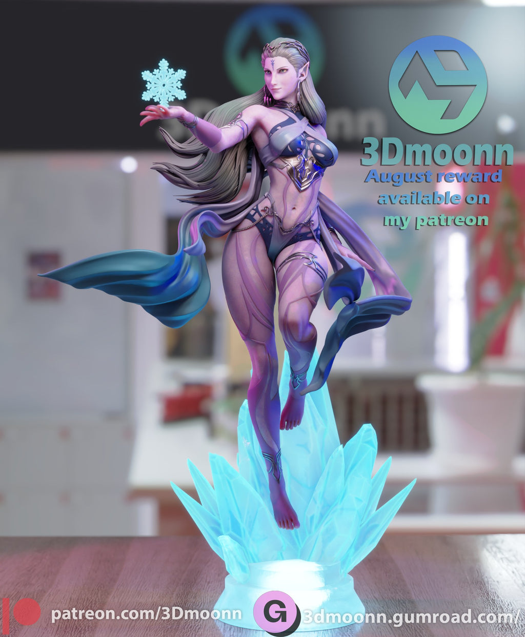 Shiva Final Fantasy resin figure by 3Dmoonn — studio preview