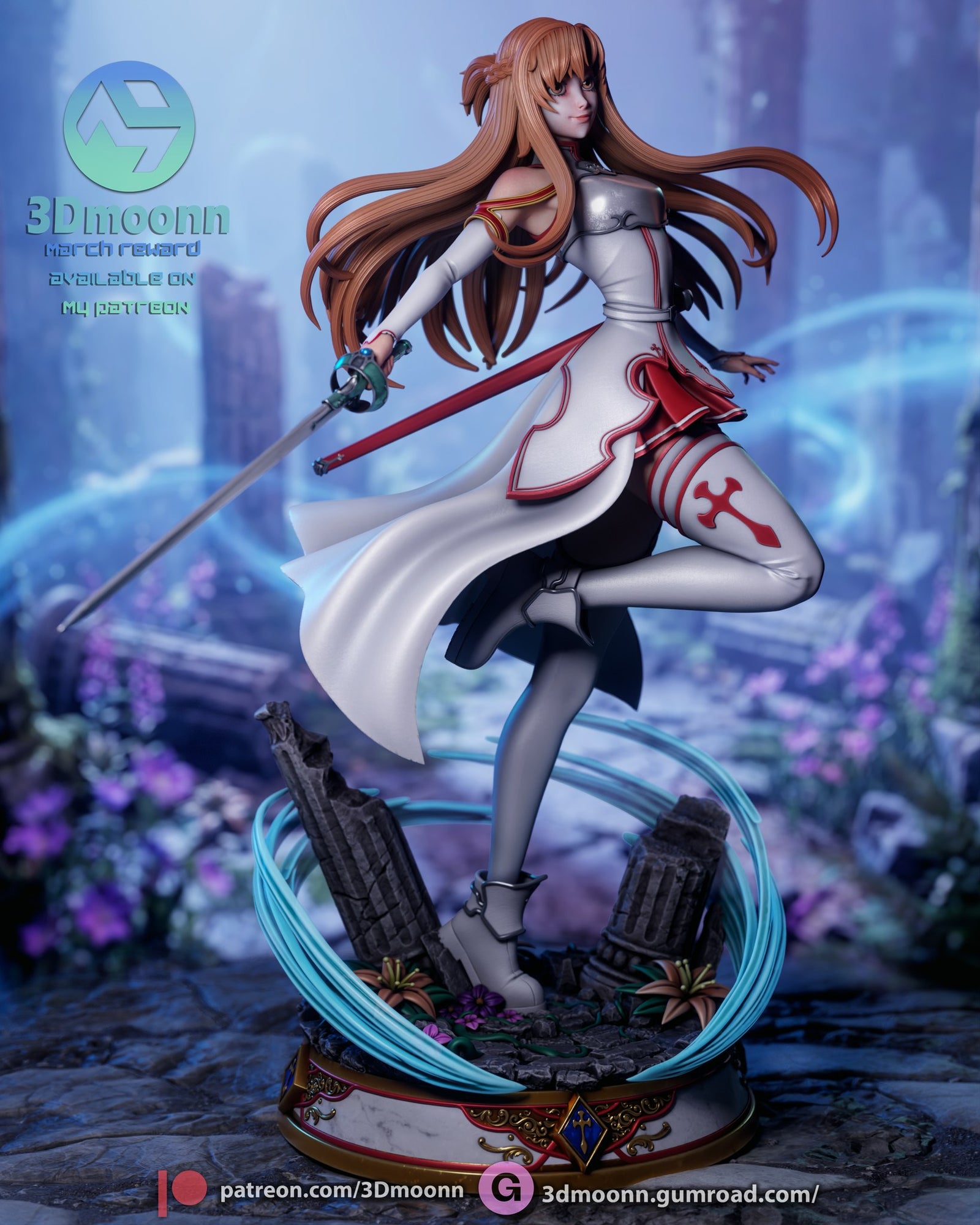 Asuna Yuuki Sword Art Online resin figure by 3Dmoonn — studio preview