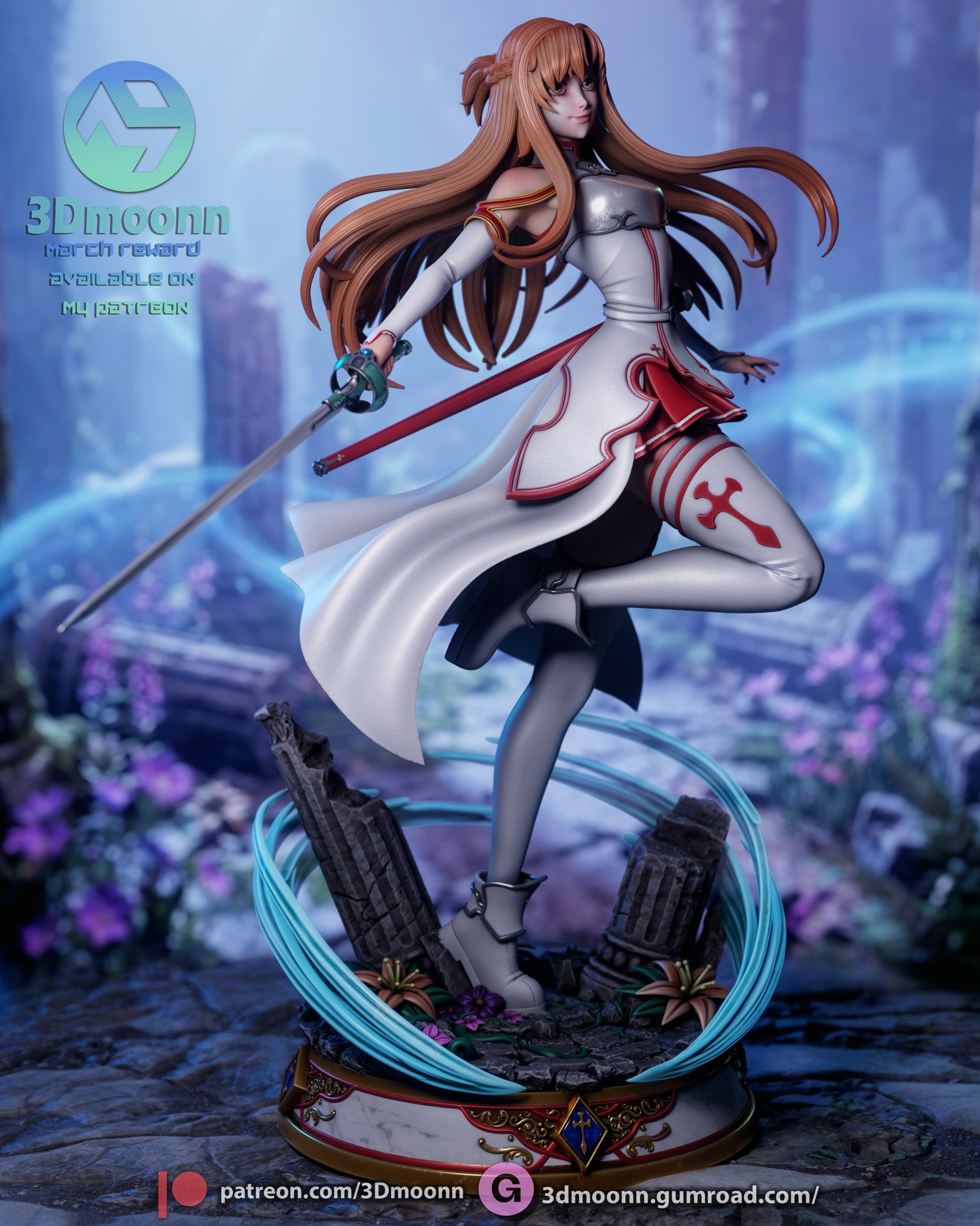 Asuna Yuuki Sword Art Online resin figure by 3Dmoonn — studio preview