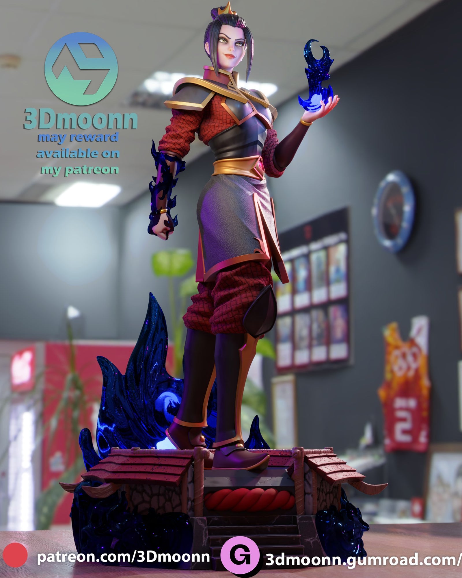 Azula Avatar The Last Airbender resin figure by 3Dmoonn — studio preview