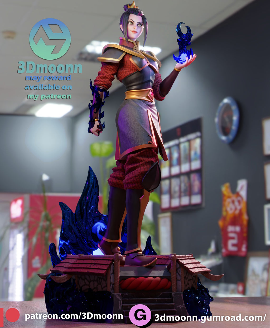 Azula Avatar The Last Airbender resin figure by 3Dmoonn — studio preview